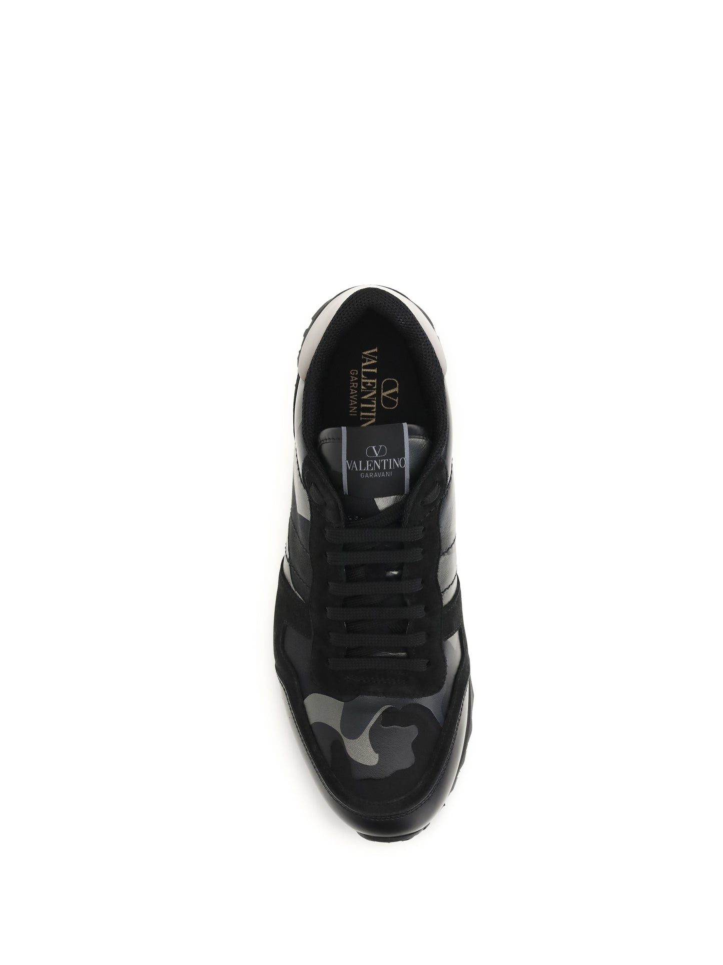 Valentino Garavani Rockrunner Camouflage laminated Sneakers - Black-Dark Rutenio/Black/Black/Black