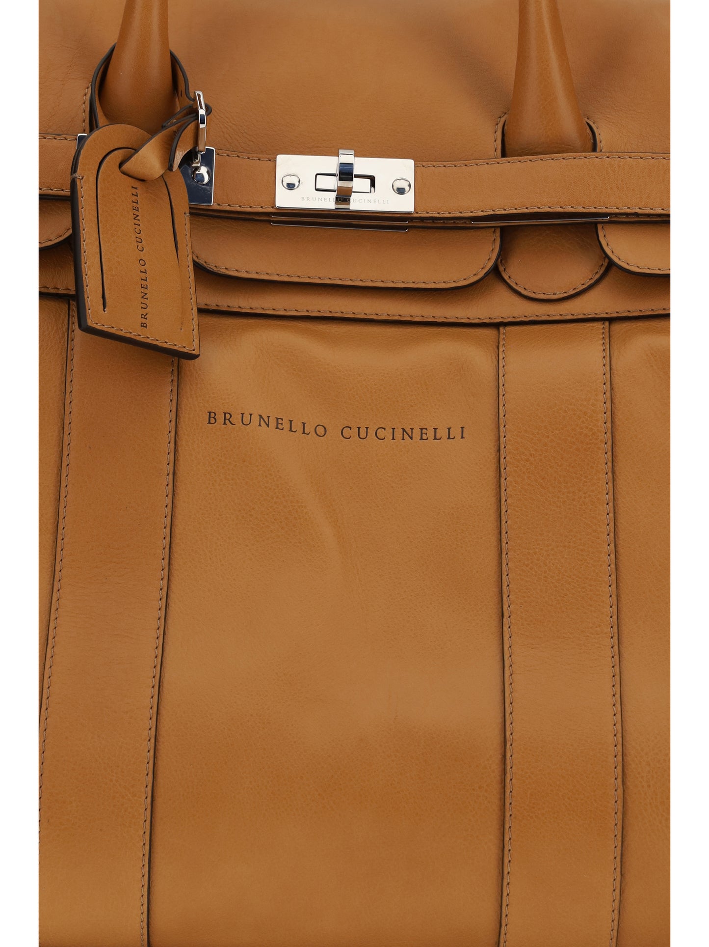 BRUNELLO CUCINELLI Leather Travel Bag with logo