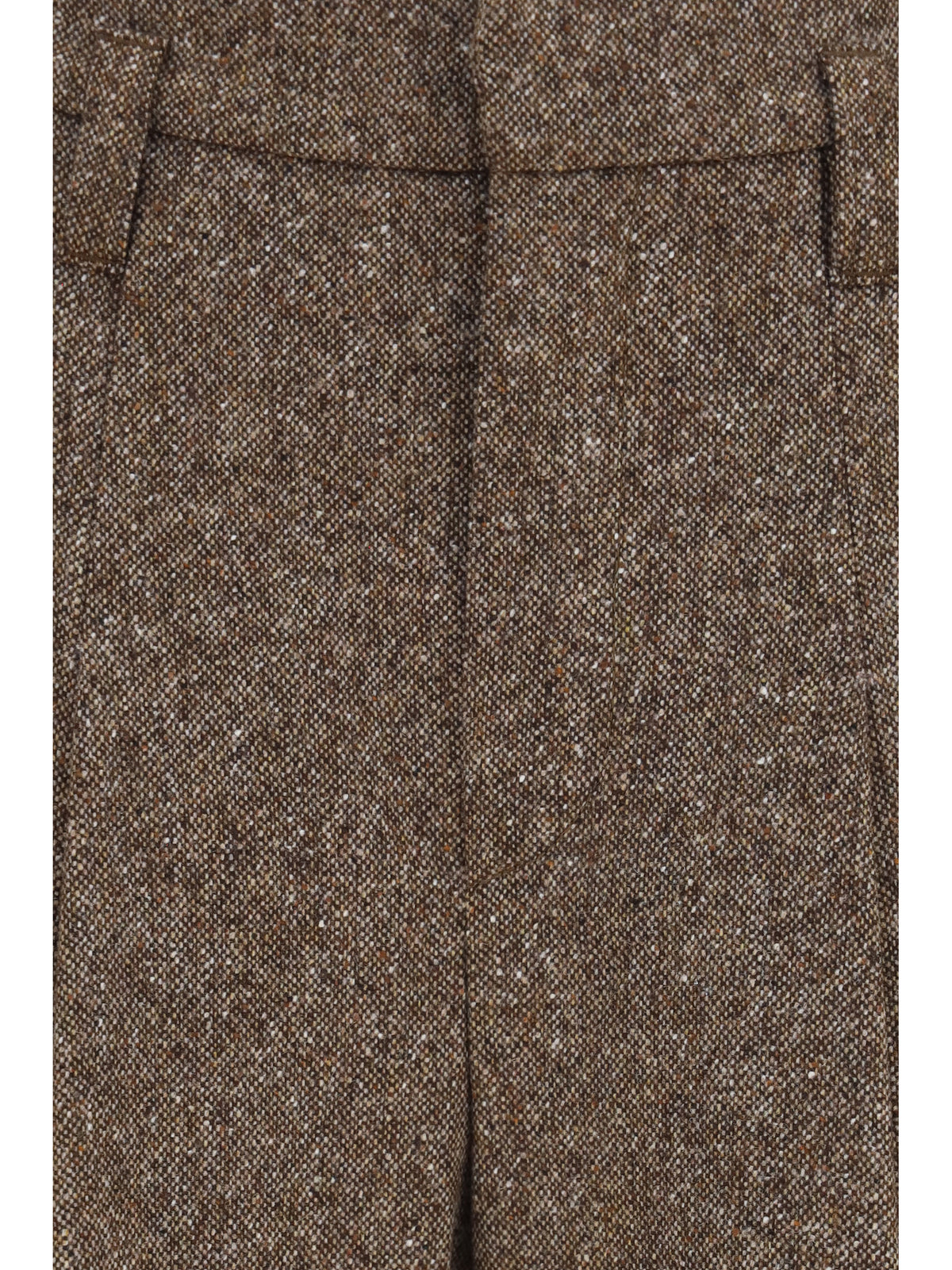 Brunello Cucinelli Virgin wool palazzo Pants with Monili detail - Moro