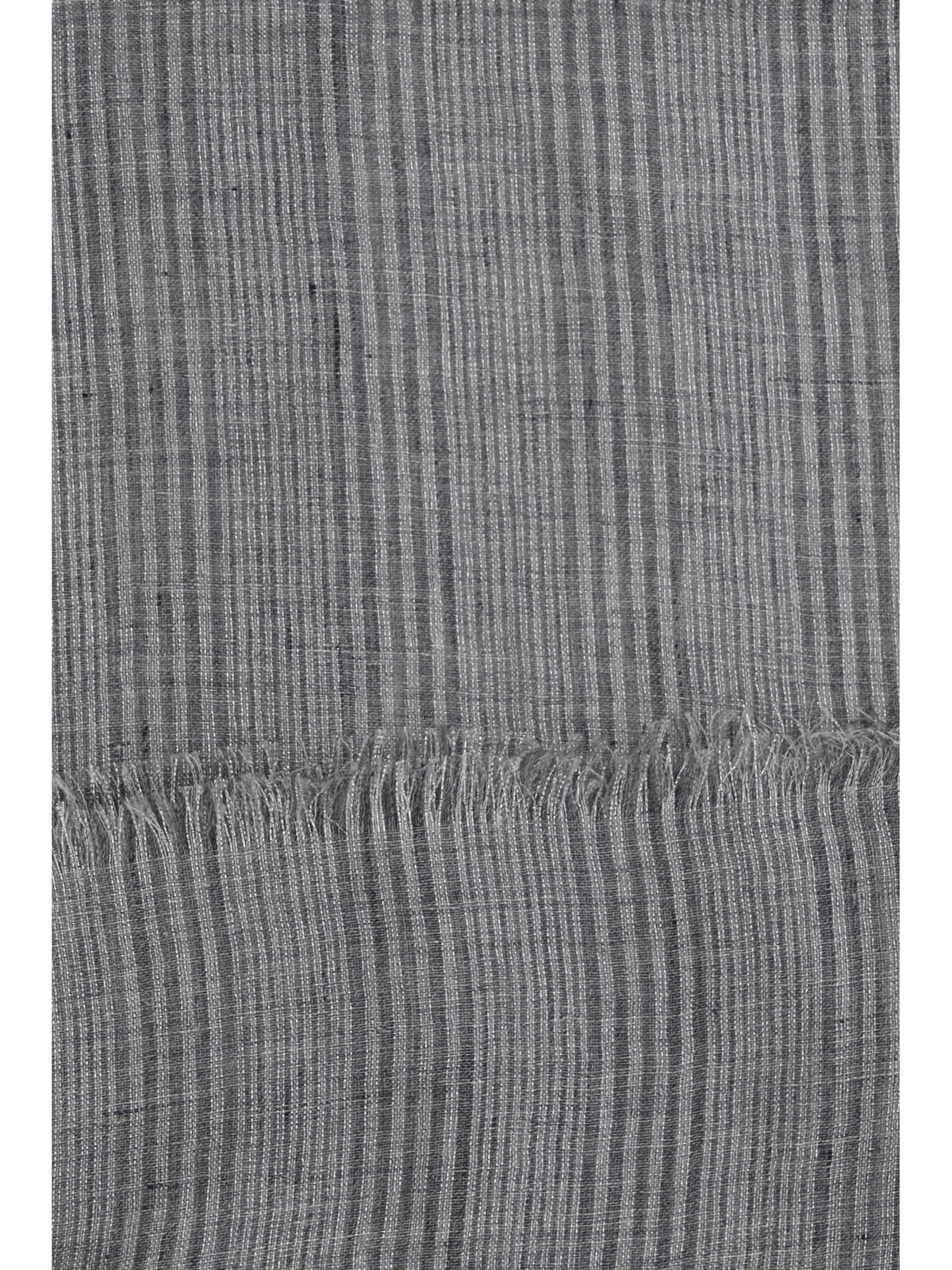 Brunello Cucinelli Linen Scarf with lurex details - Grigio+Argento
