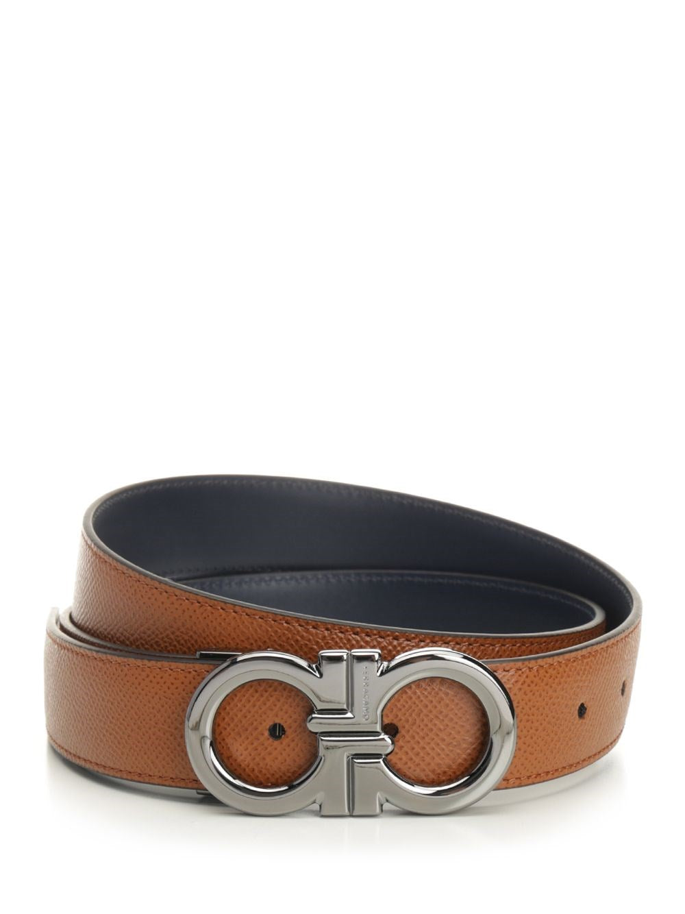 Ferragamo Reversible And Adjustable "Gancini" Belt - Blue