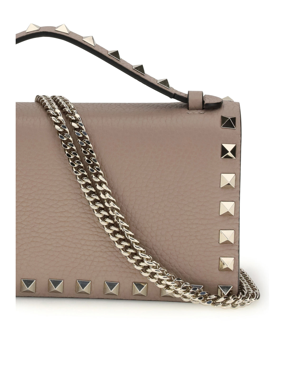 Valentino Garavani Rockstud chain Wallet - Poudre