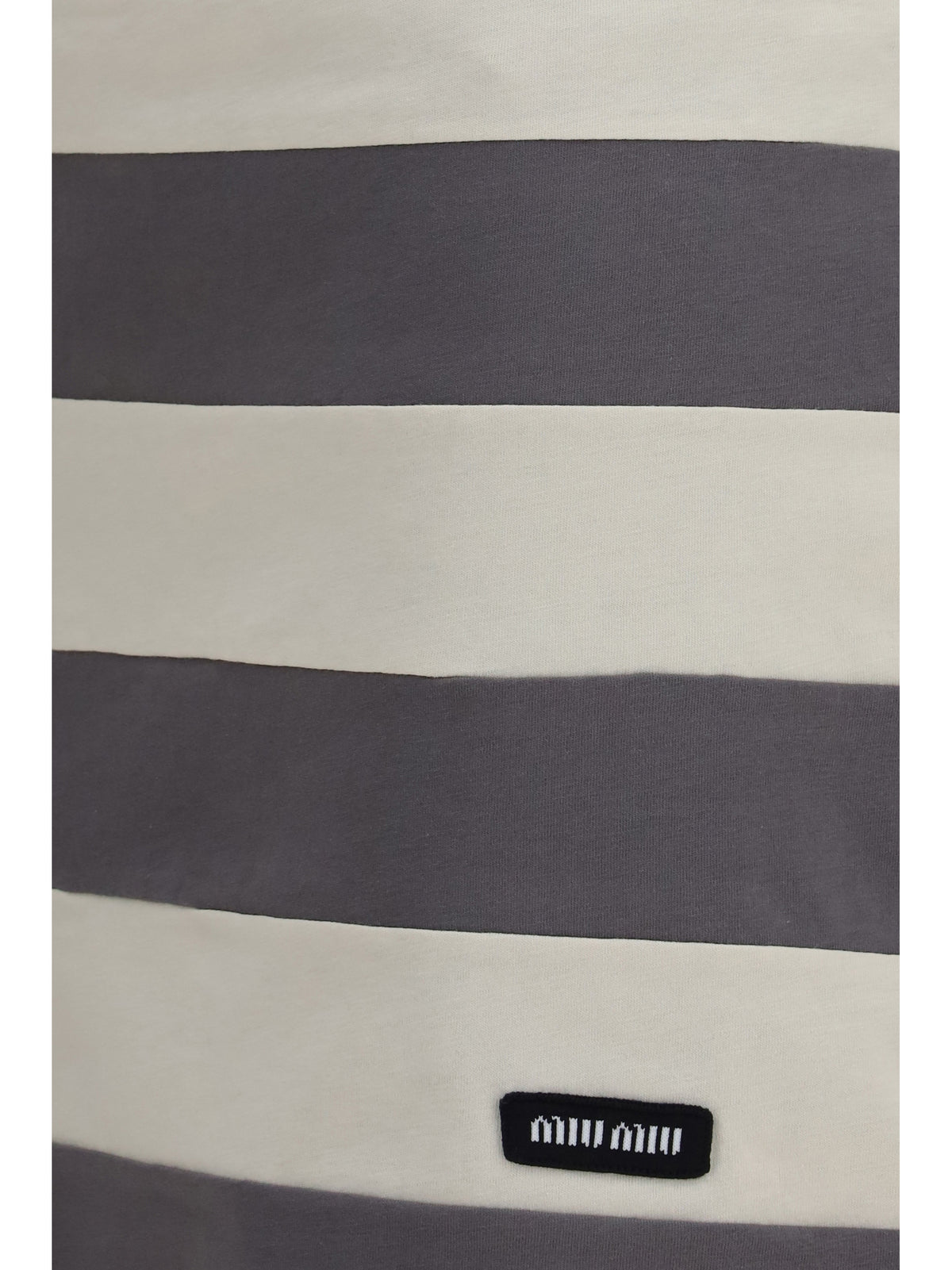 Miu Miu Striped cotton Mini Skirt - Gesso+Ferro