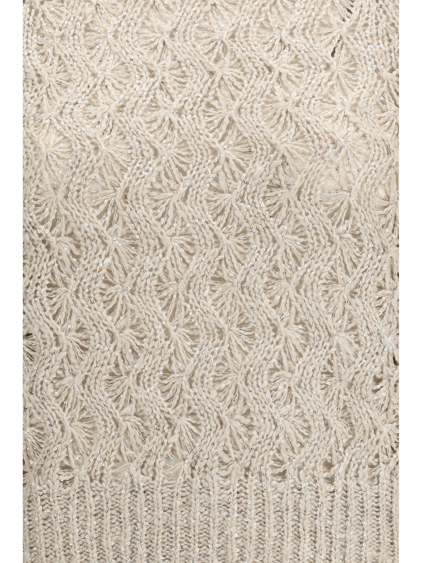 Brunello Cucinelli Open-knit construction Sweater - Pietra+Stracciatella