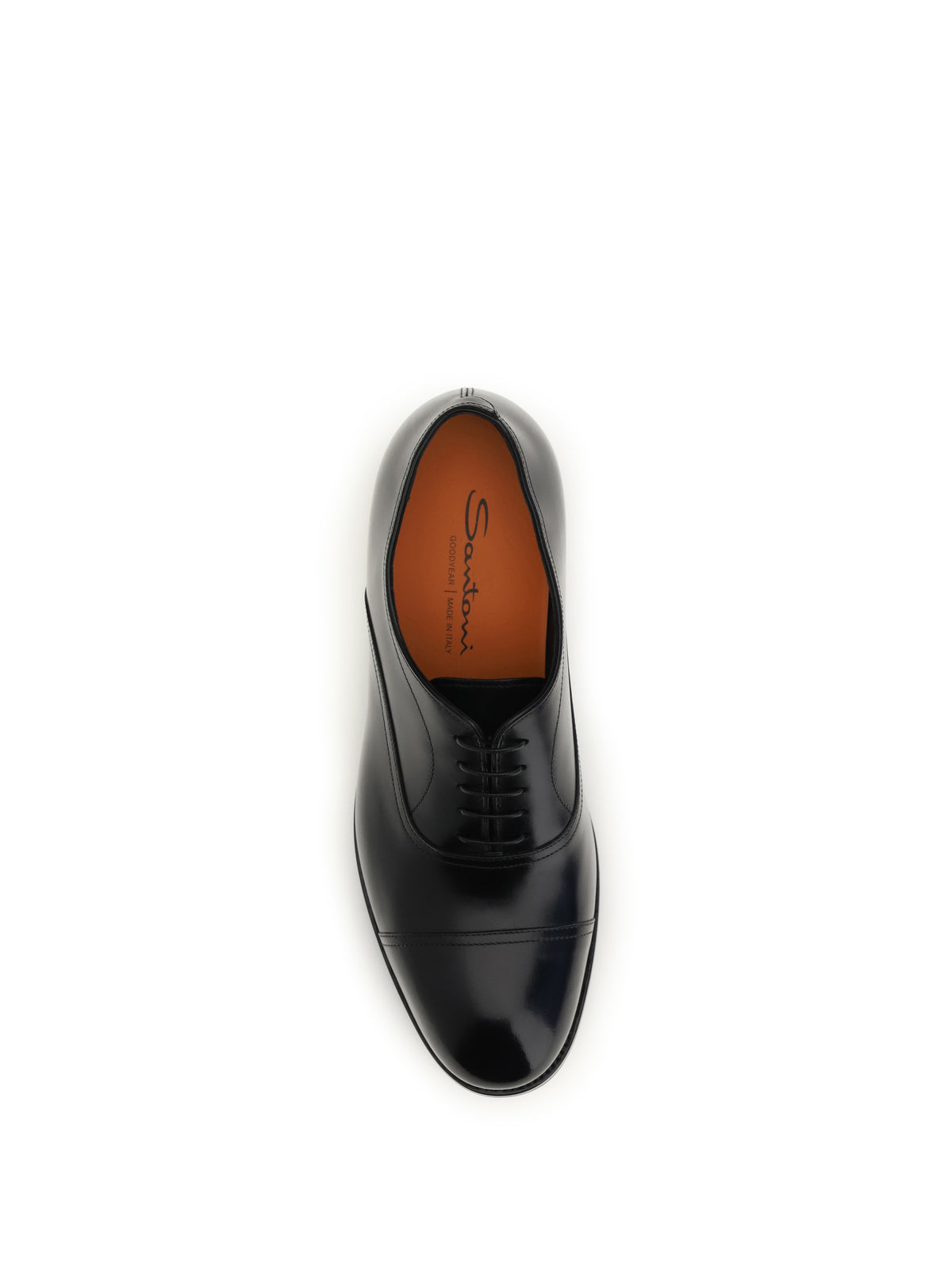 Santoni Leather Lace-Up Shoes - Black