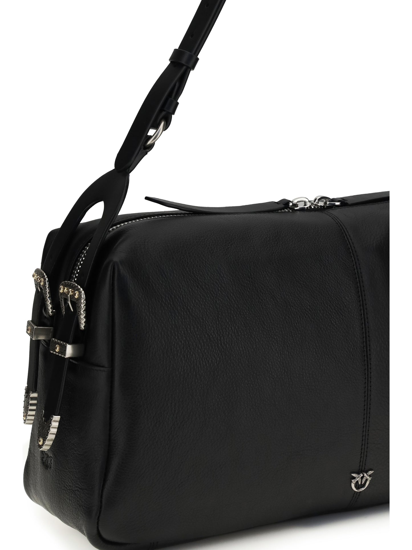 PINKO Large Keeper Shoulder Bag in new biker leather