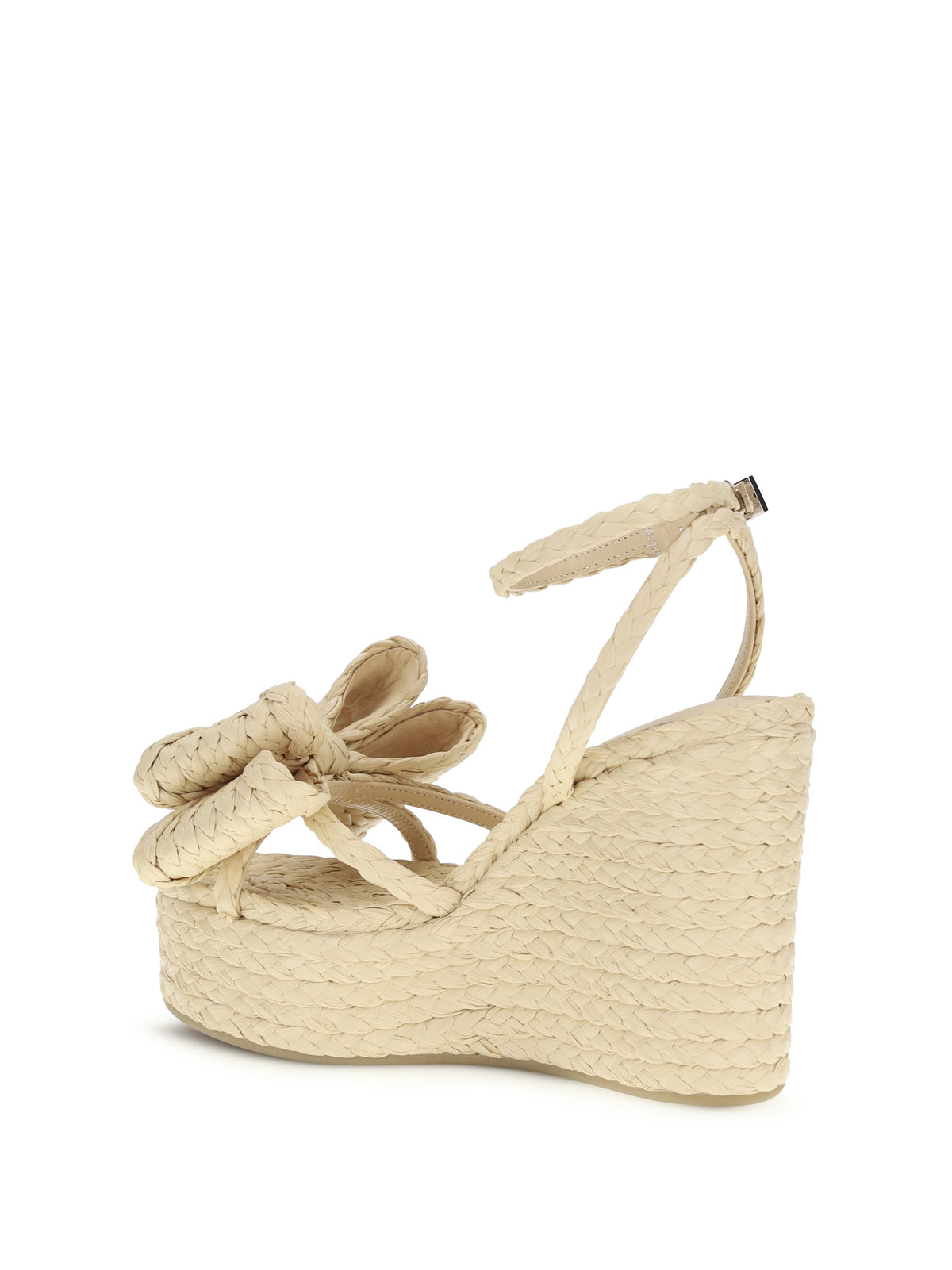 Mach & Mach Le Cadeau raffia wedge Sandals - Neutral