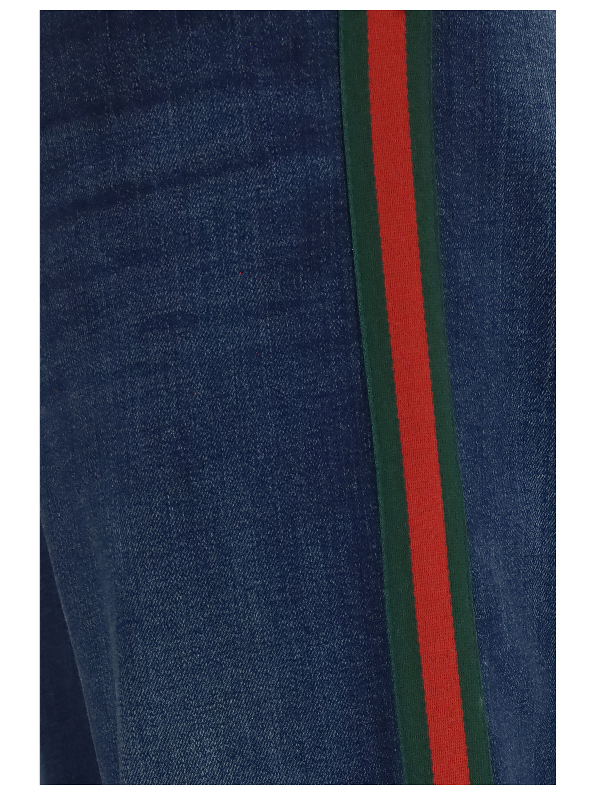Gucci Cotton Jeans with Web stripe - Blue