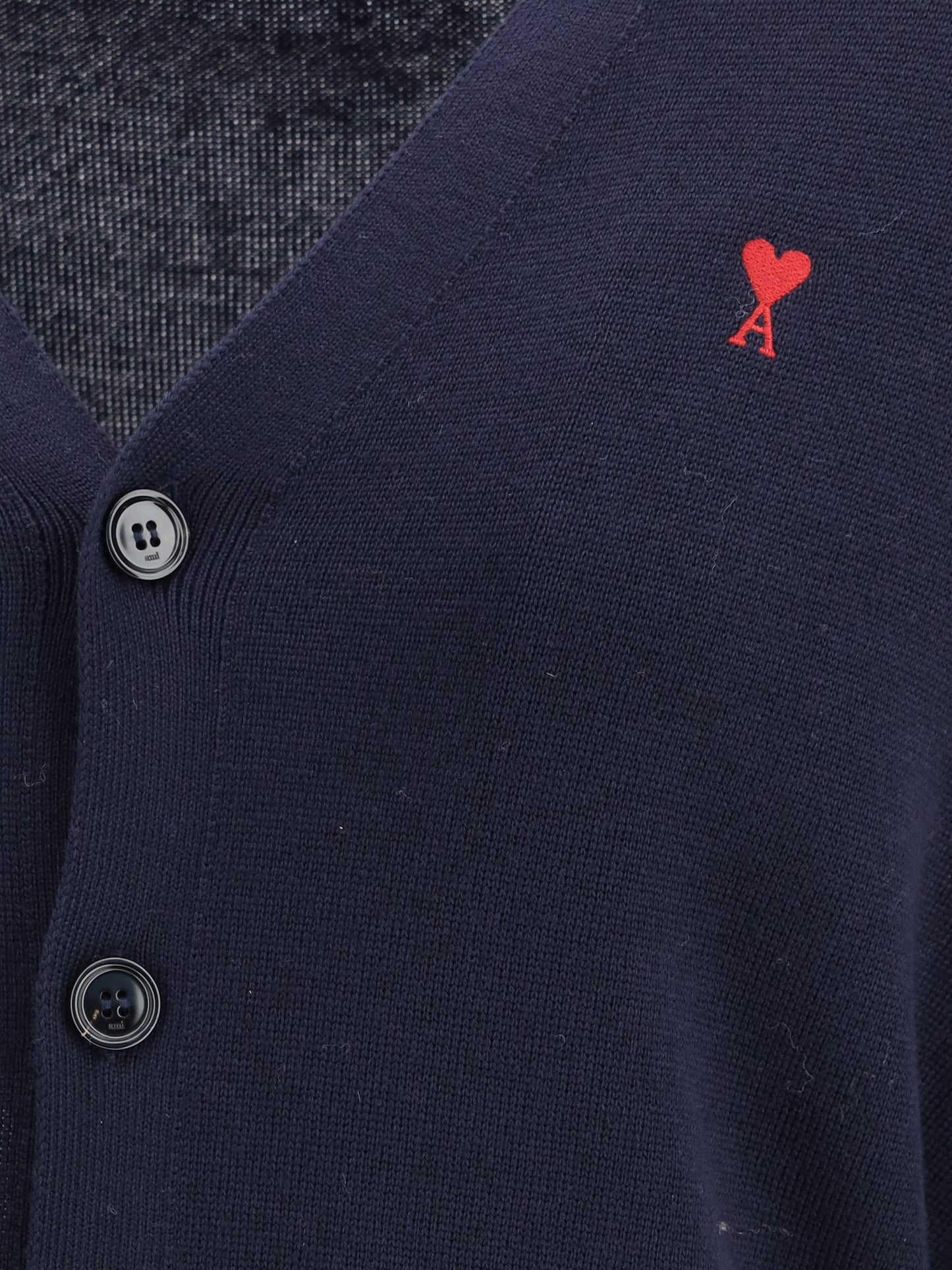 Ami Paris Ami de Coeur Cardigan - Marine/Rouge