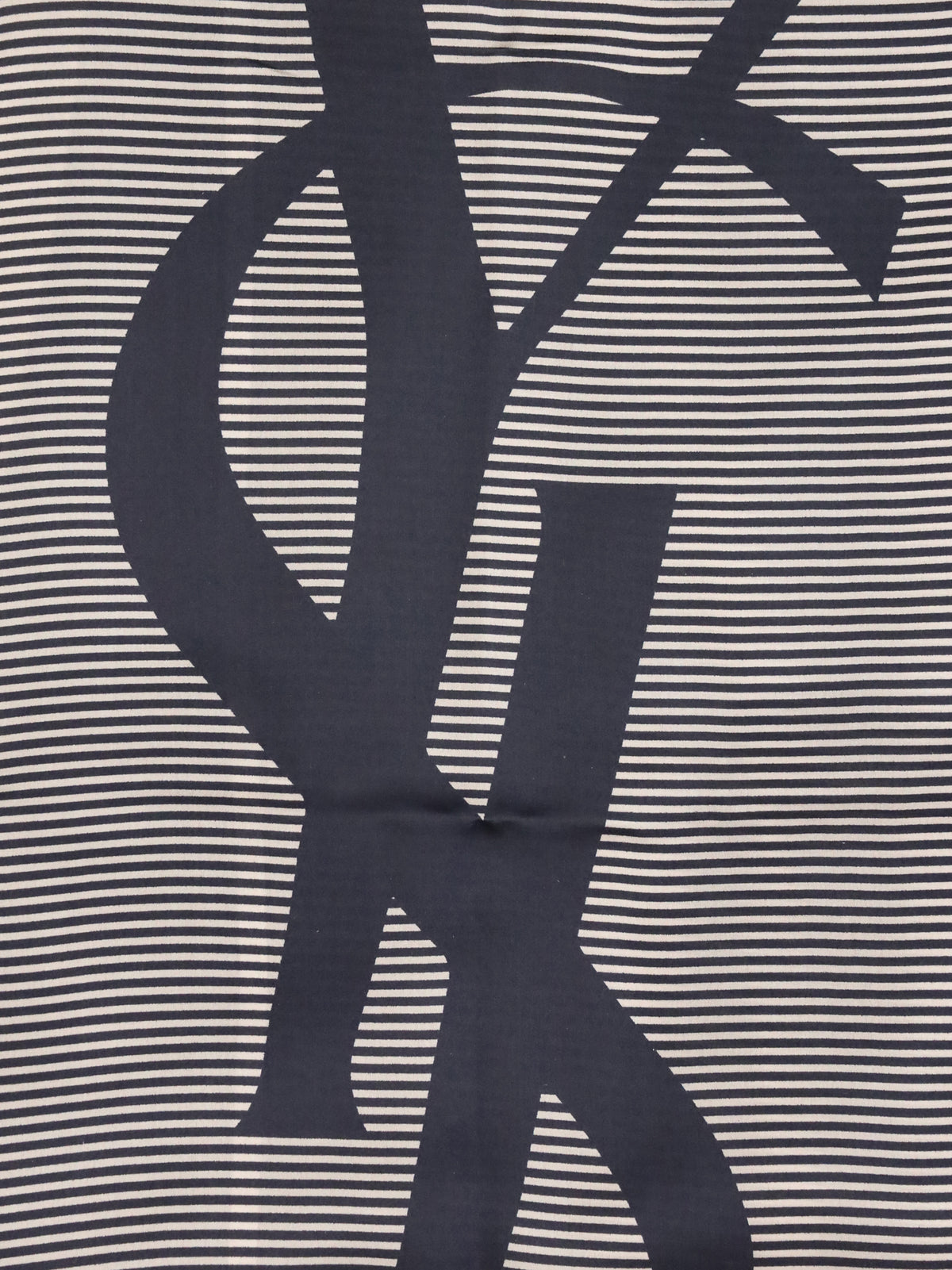 Saint Laurent Cassandre striped Stole - Navy/Ivory