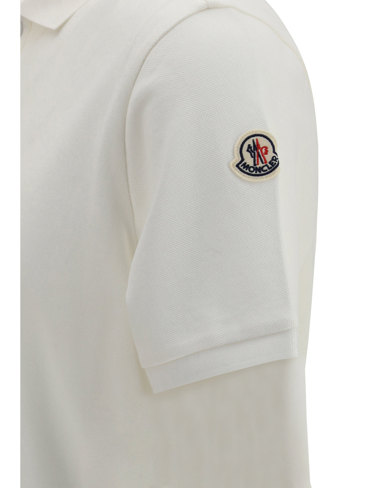 Moncler Cotton piqué Polo Shirt with logo - Natural