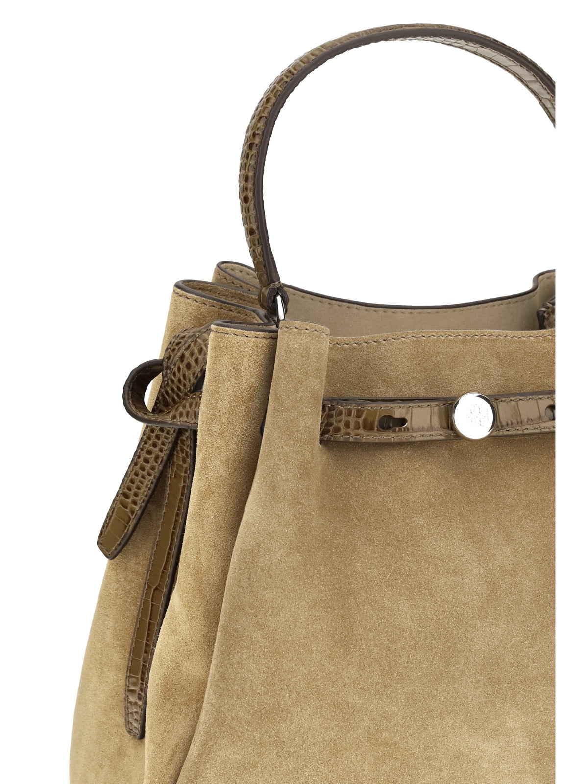 Tory Burch Romy suede Bucket Bag - Stone