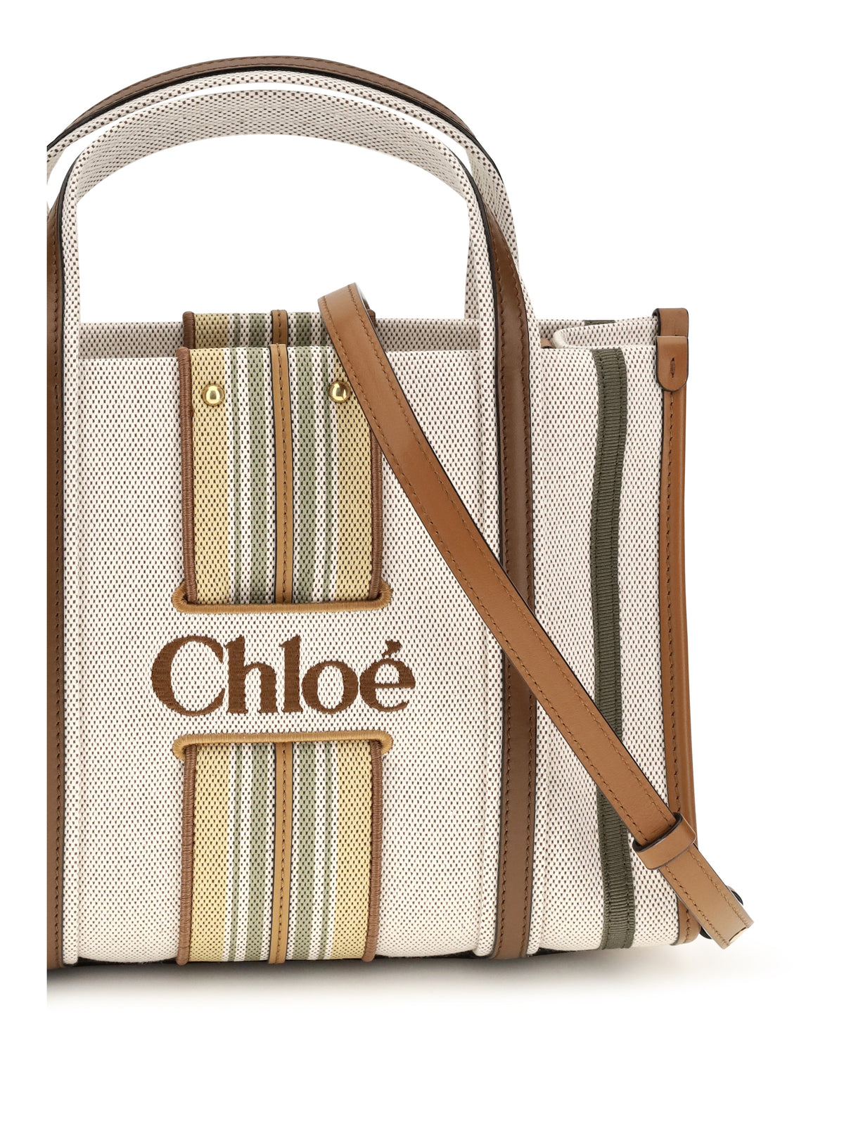 Chloé Small Woody Loop canvas Tote Bag - Pure Brown