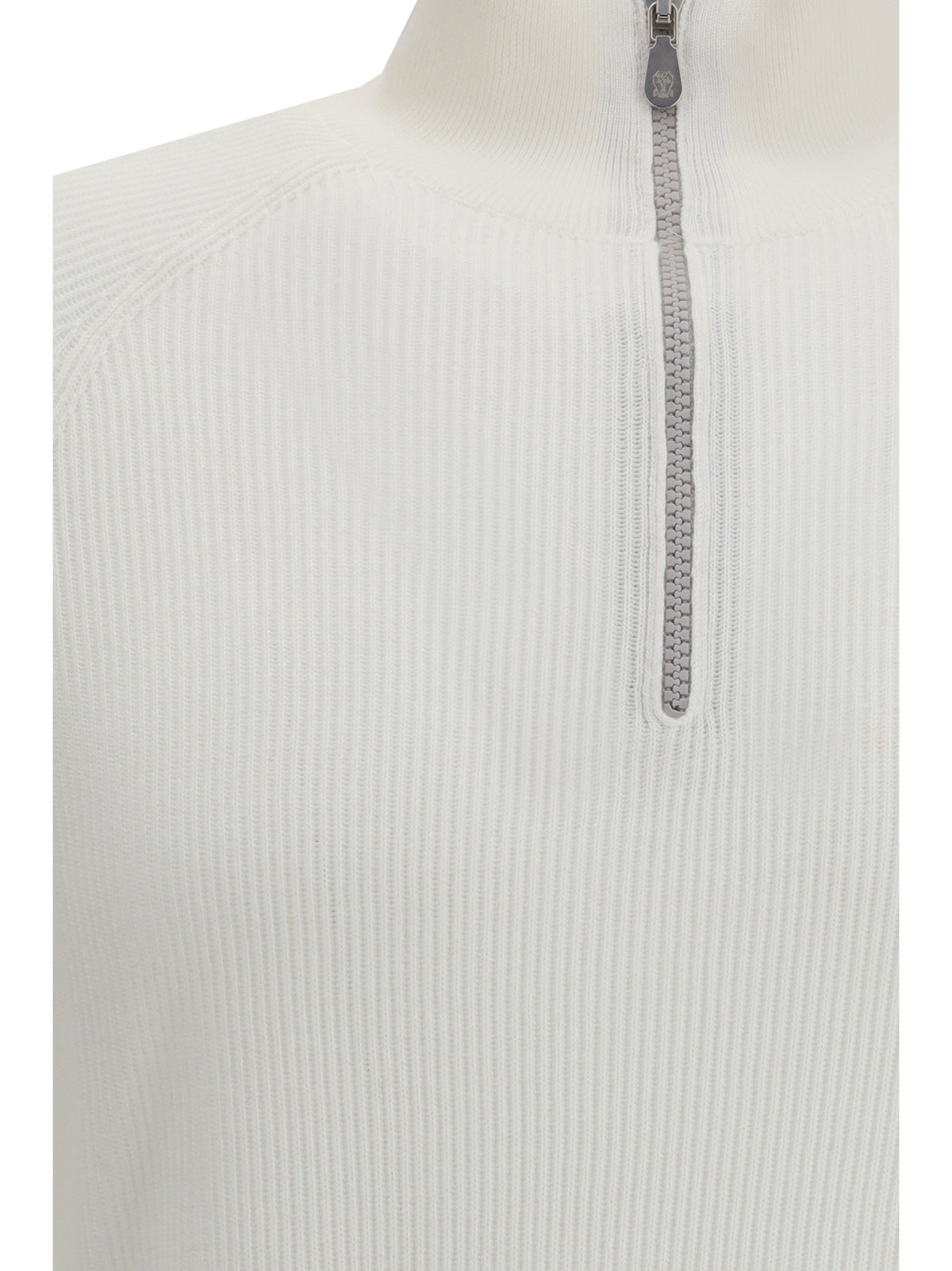Brunello Cucinelli Cotton Sweater with a high neckline - Panama+Nebbia