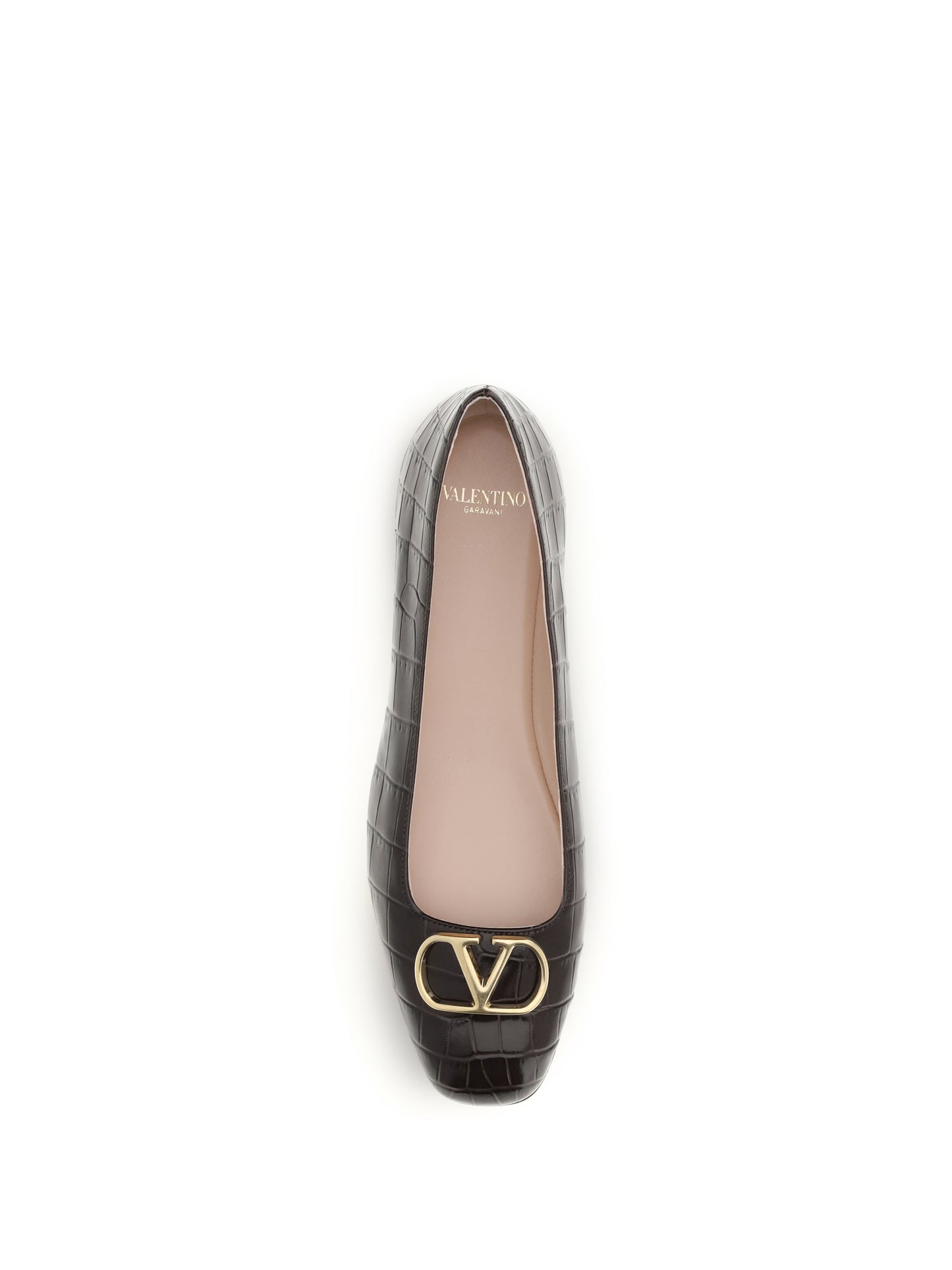 VALENTINO GARAVANI VLogo Signature croc-effect Ballerinas