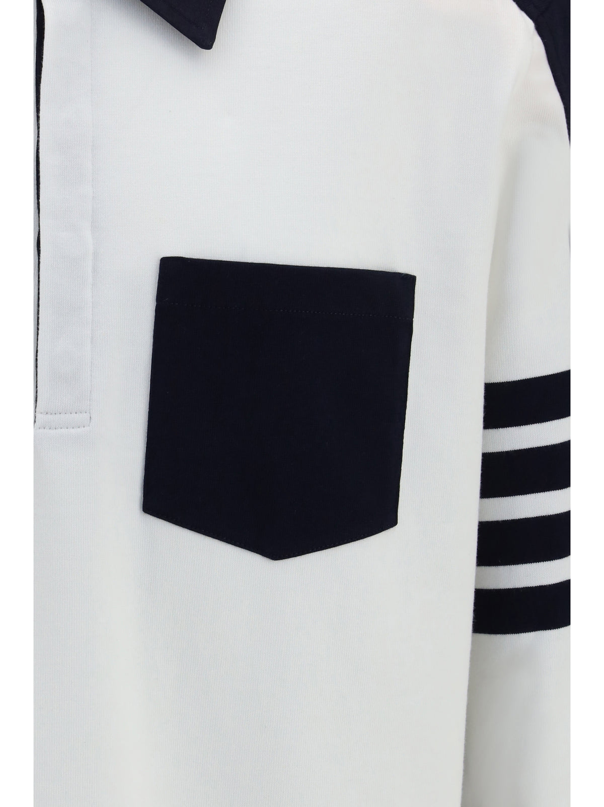 Thom Browne Oversized Colorblock Rugby Polo - White