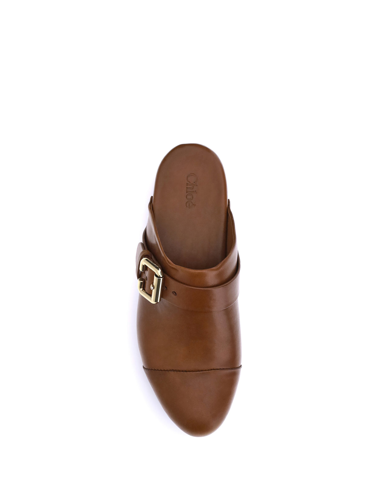 Chloé Jeannette Mules - Ginger Brown