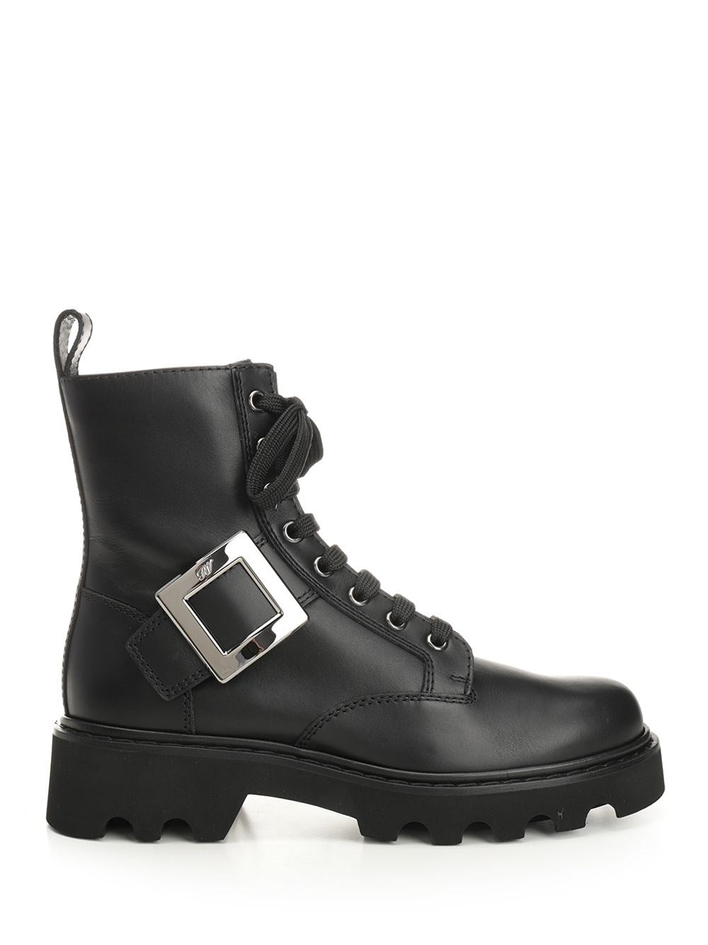 Roger Vivier "Rangers" Leather Ankle Boots - Black