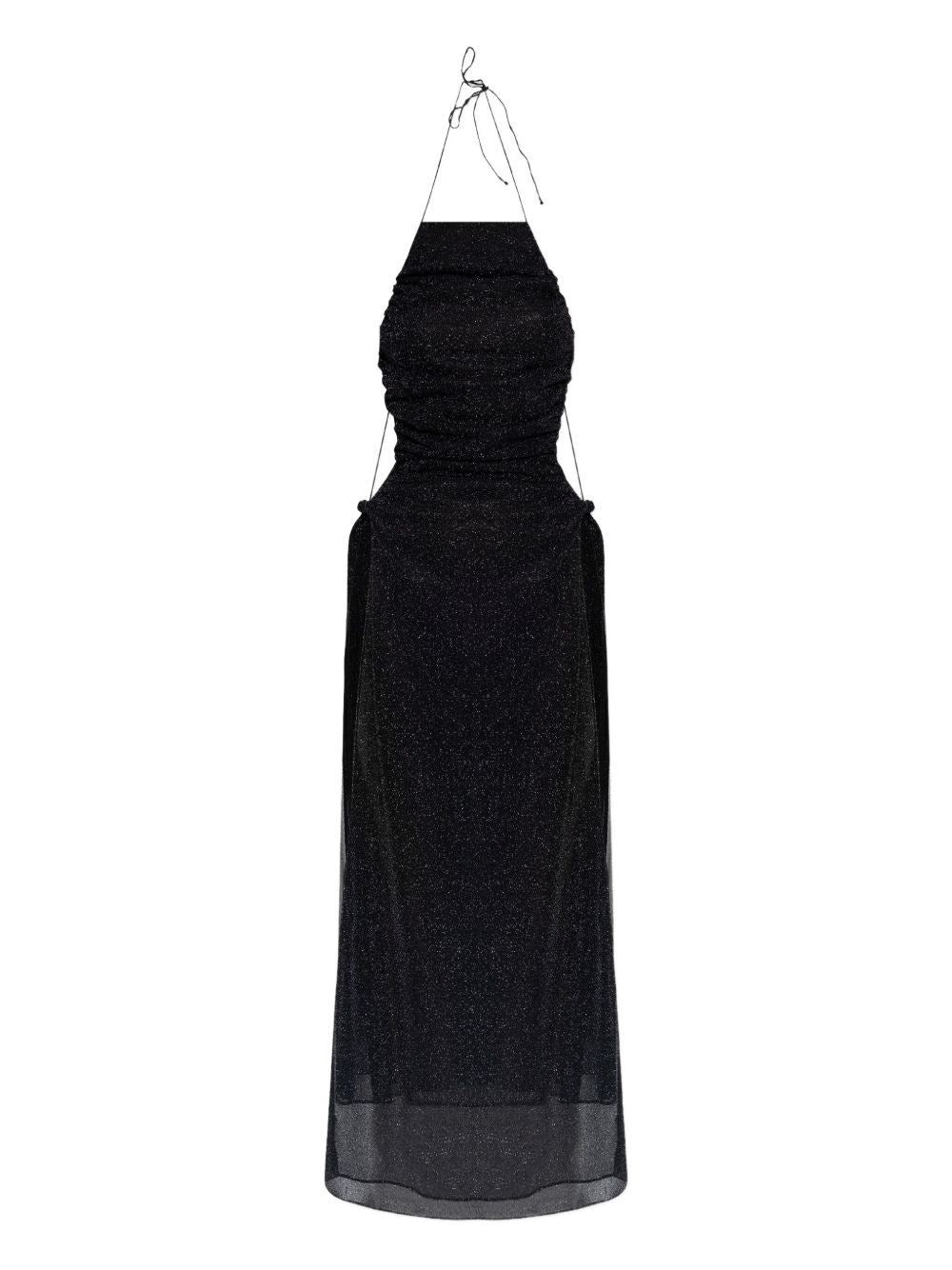 Oseree Dress With Lurex Thread Finish - Black