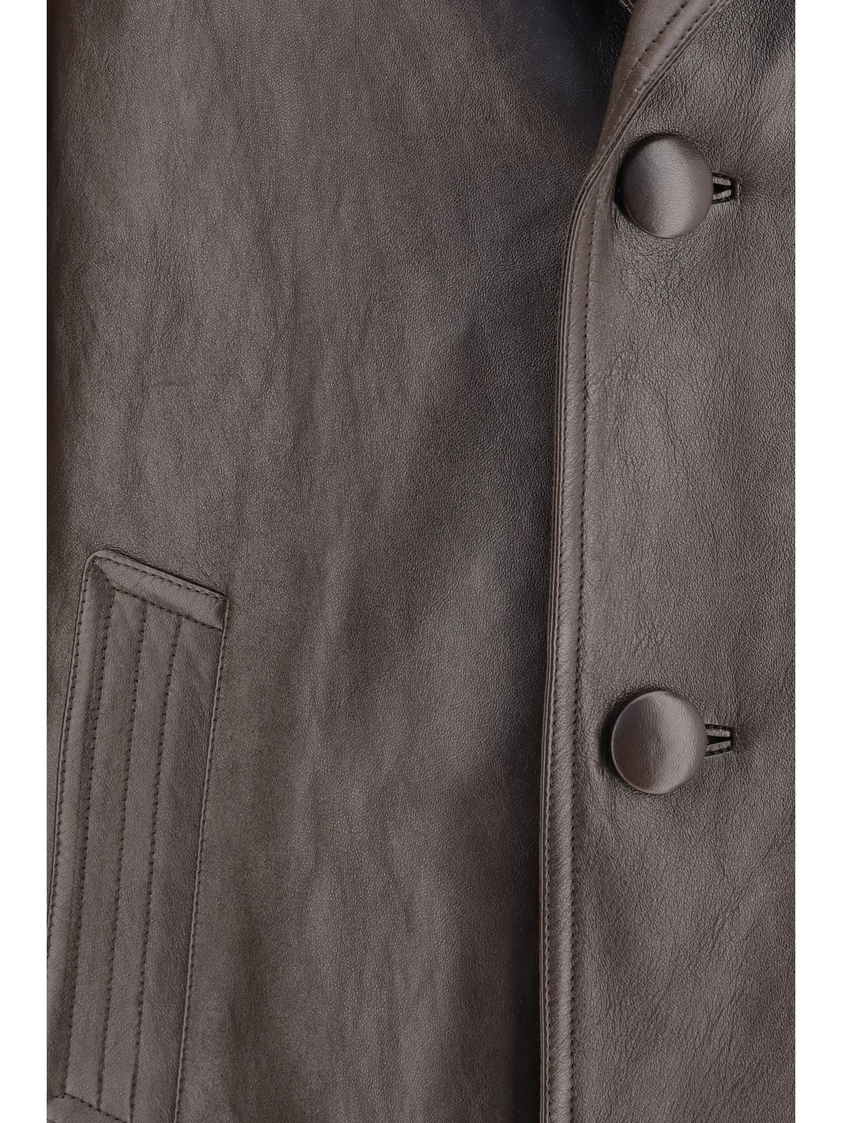Prada Leather Caban Jacket - Caffe'