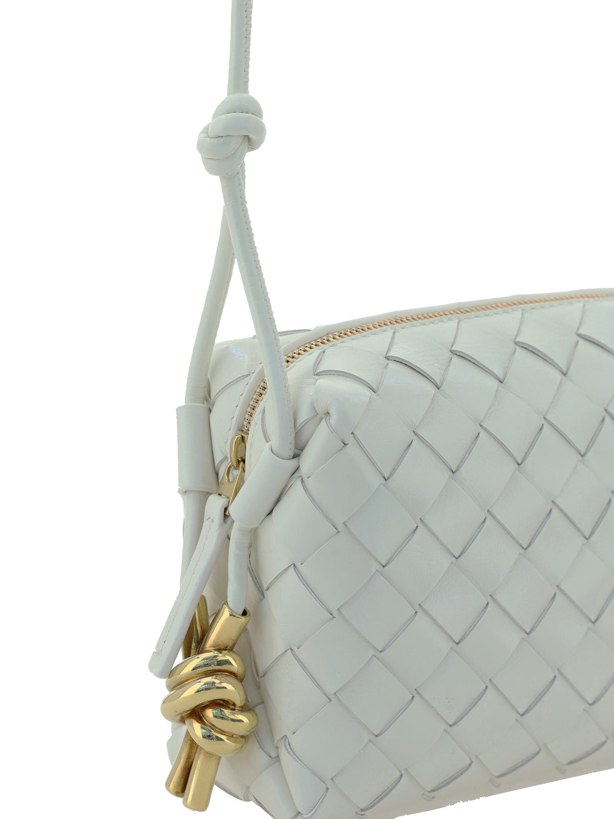 Bottega Veneta Loop leather Shoulder Bag - Bone-M Brass
