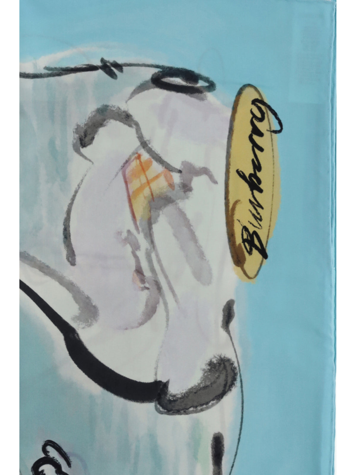 Burberry Swan lake silk Scarf - Skylight Blue