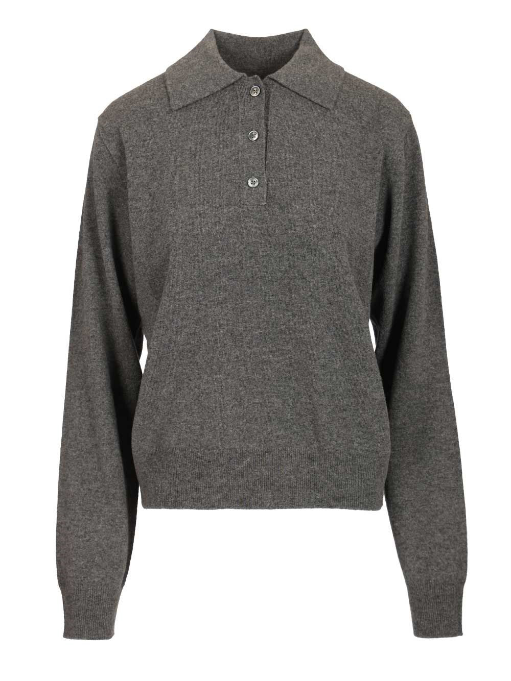 Maison Margiela Wool Polo Shirt - Grey