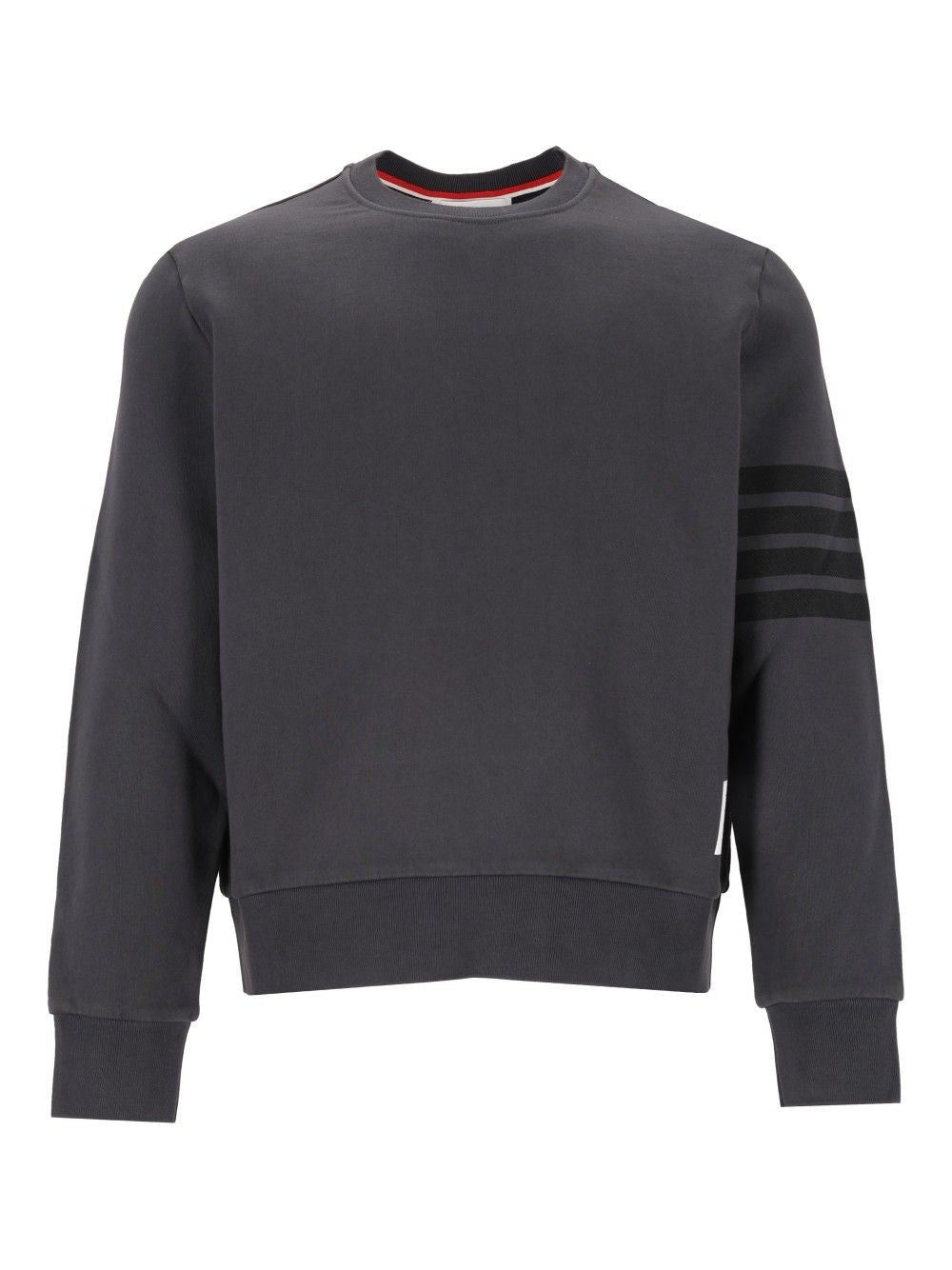 Thom Browne 4 Bar Cotton Jersey Sweatshirt - Grey