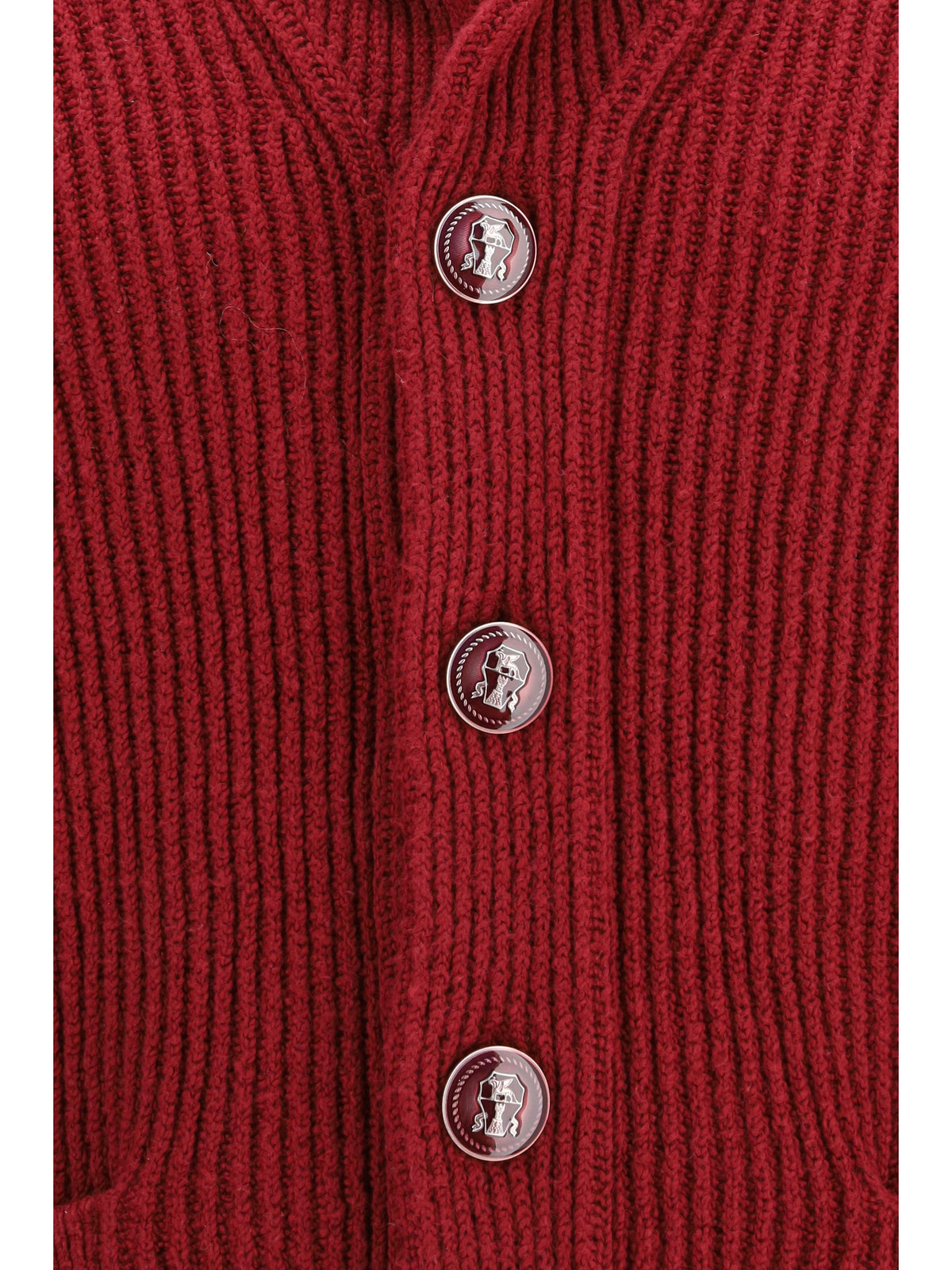 Brunello Cucinelli Ribbed Cardigan - Ciliegia