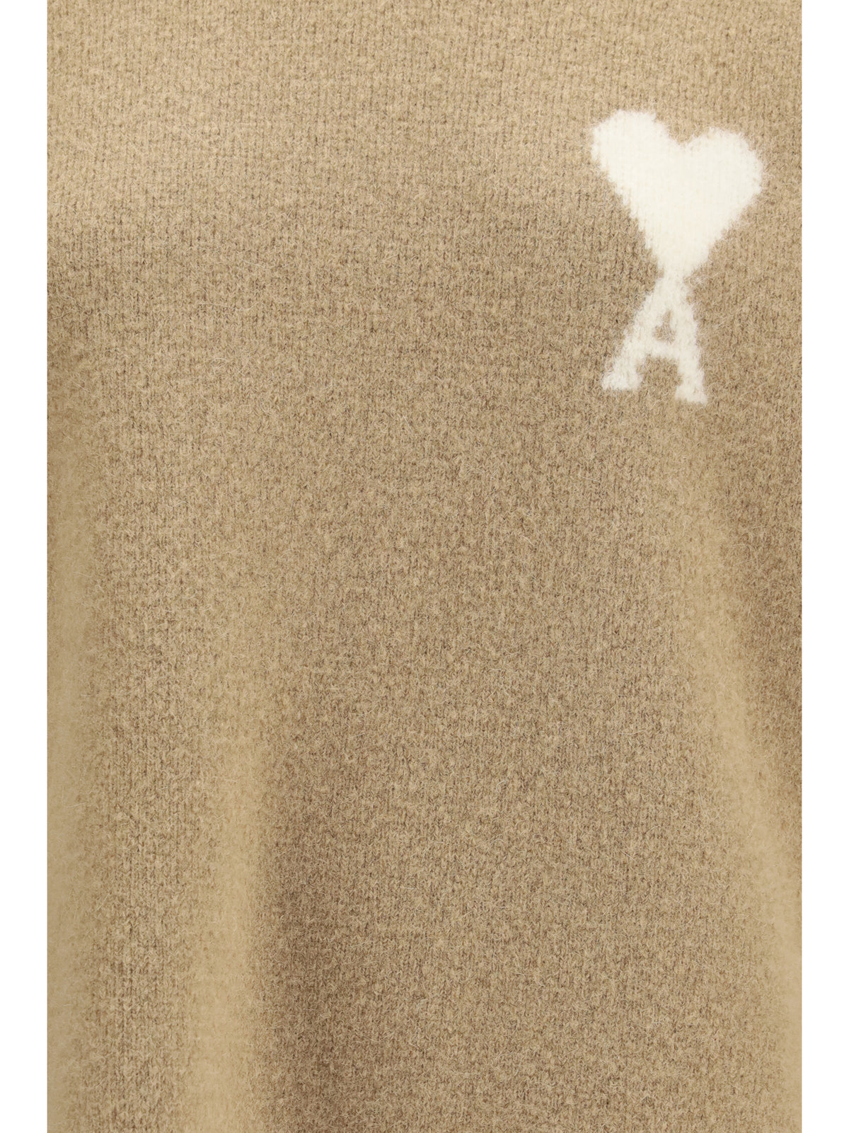 Ami Paris Ami De Coeur Sweater - Beige Mastic/Ecru