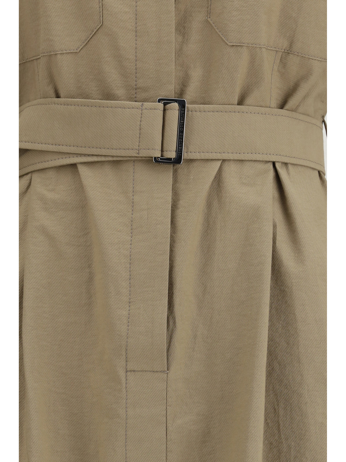 Brunello Cucinelli Pocket belted midi Dress - Earth Brown