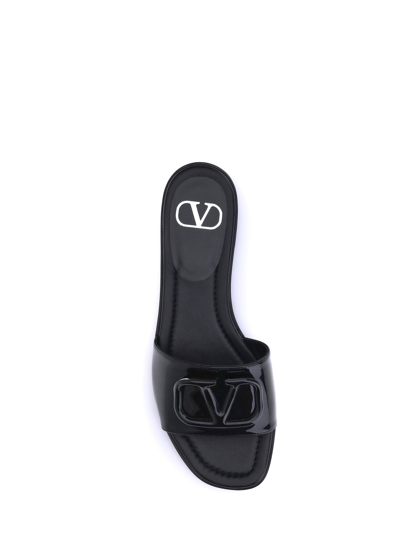 VALENTINO GARAVANI Patent leathe VLogo slide Sandals