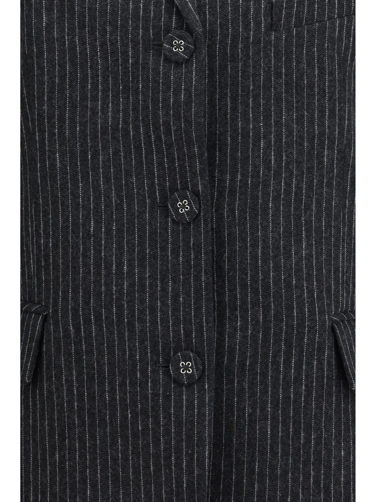 Ganni Pinstripe wool Blazer - Phantom