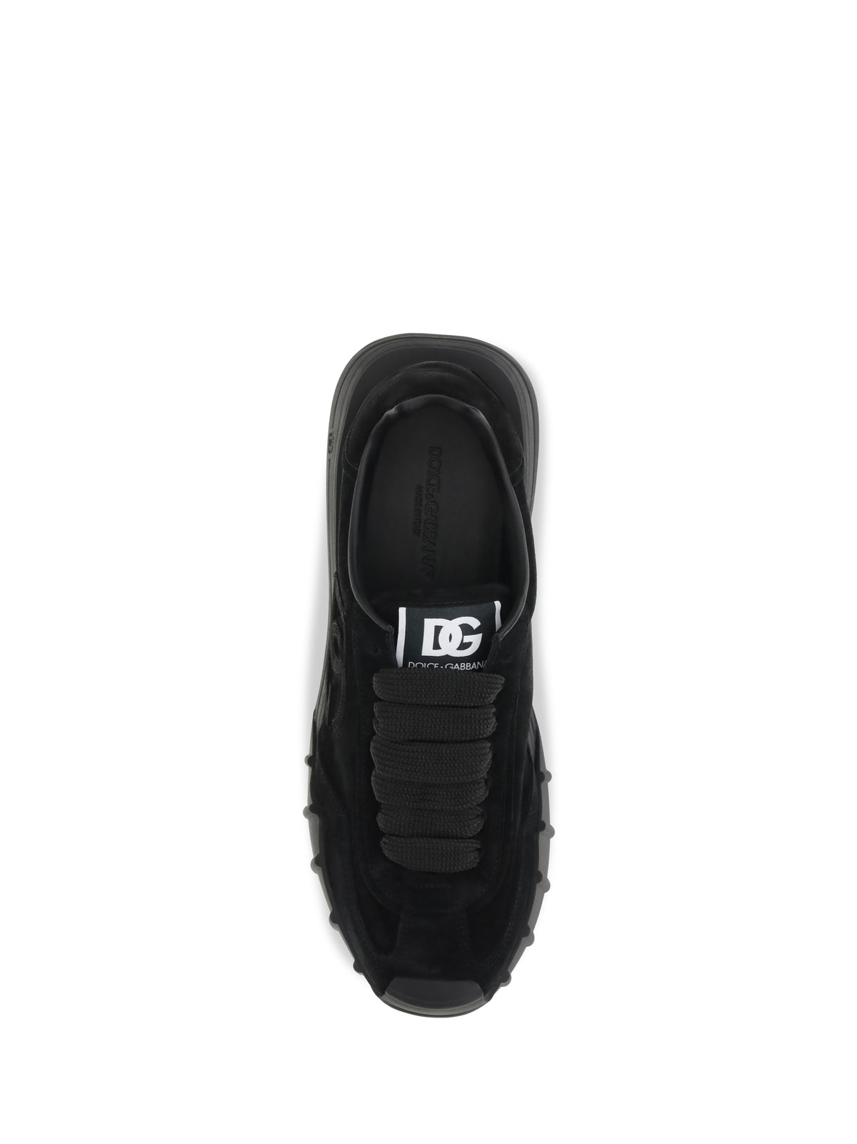 Dolce & Gabbana DG Athletic Sneakers in suede leather - Black/Black