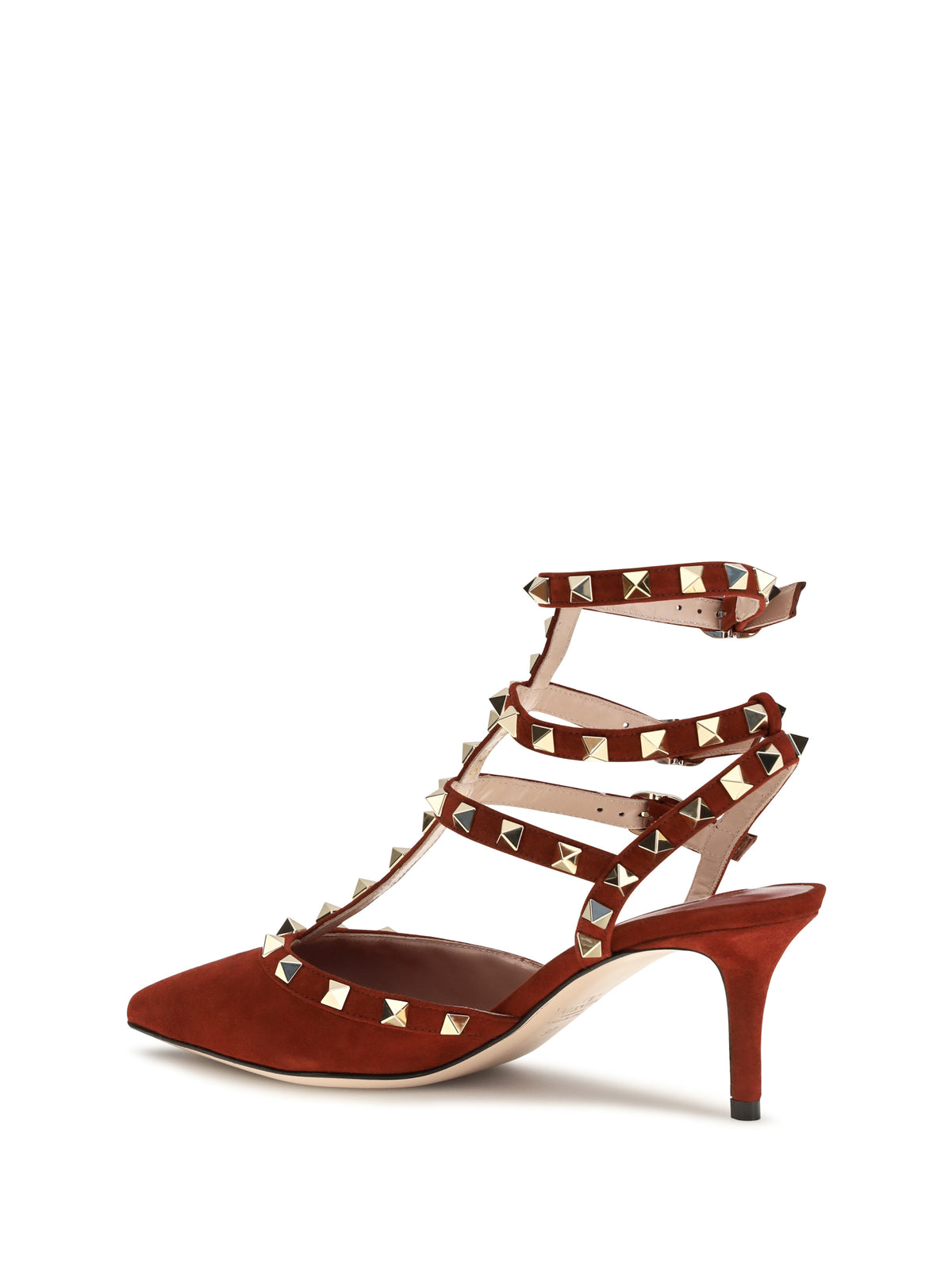 Valentino Garavani Rockstud suede Pumps - Russet Red