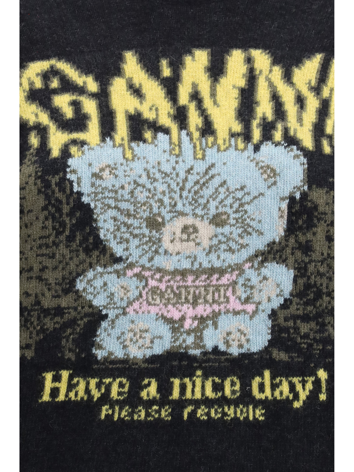 Ganni Wool Sweater Forest Teddy - Phantom