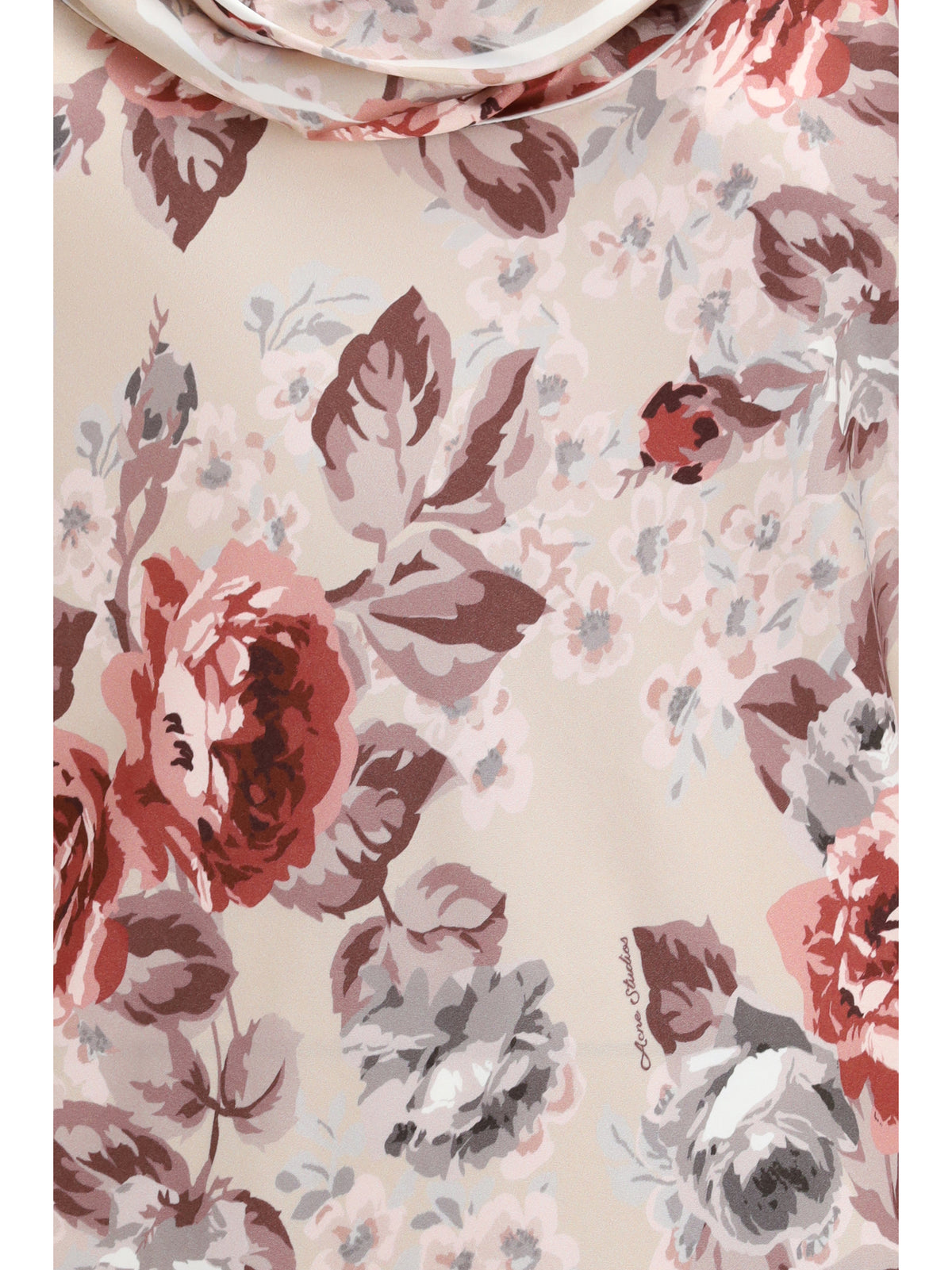Acne Studios Draped floral-print Dress - Multi Beige