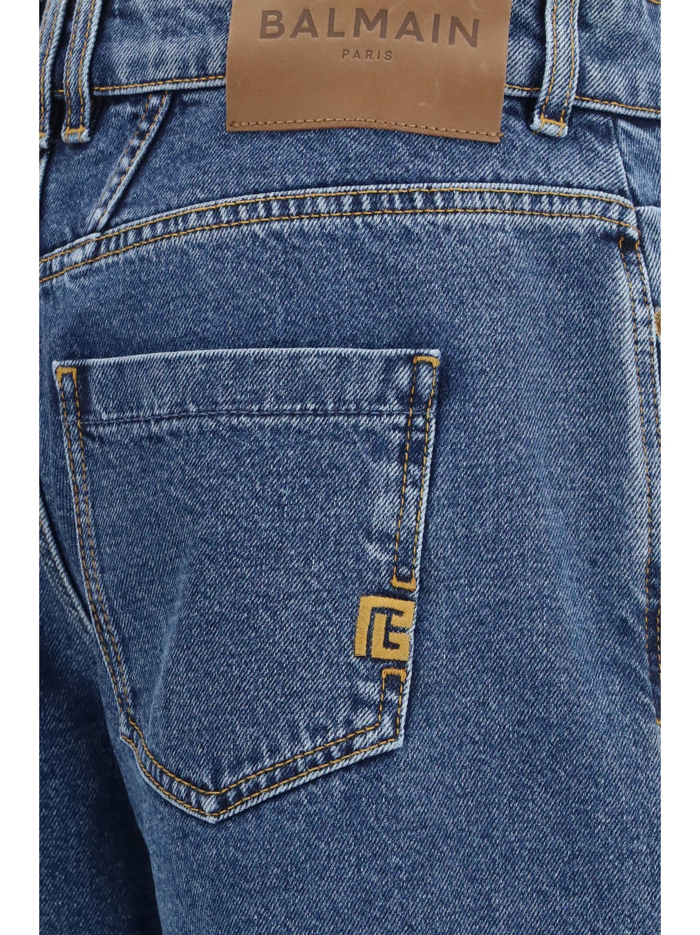 Balmain Straight wide-leg Jeans - Bleu Jean Fonce