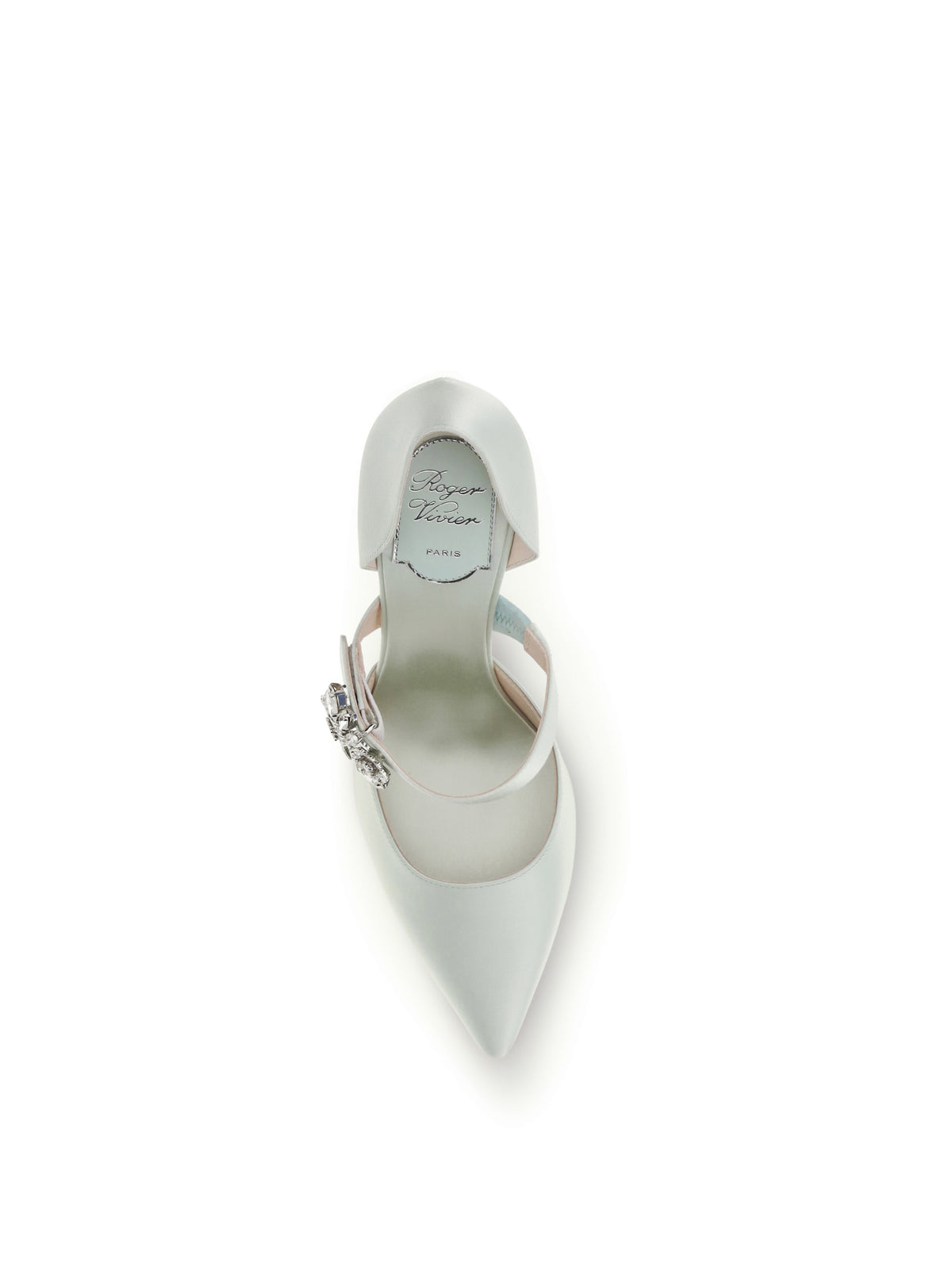 Roger Vivier Efflorescence Dorsay satin Pumps - Acquamarina