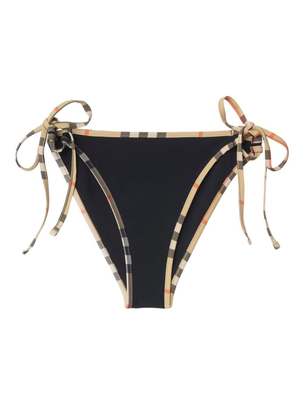 Burberry Bikini Bottoms With Check Edges - Black