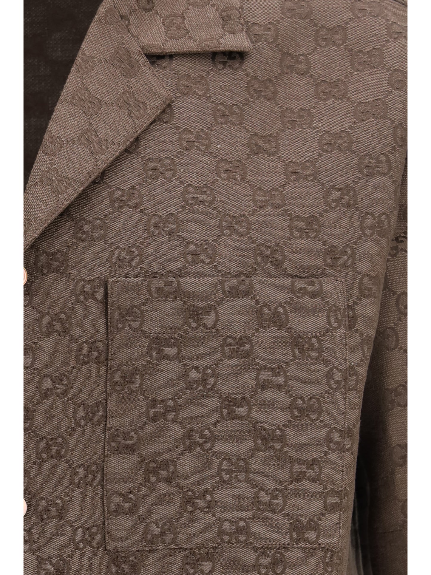 GUCCI GG linen blend bowling Shirt