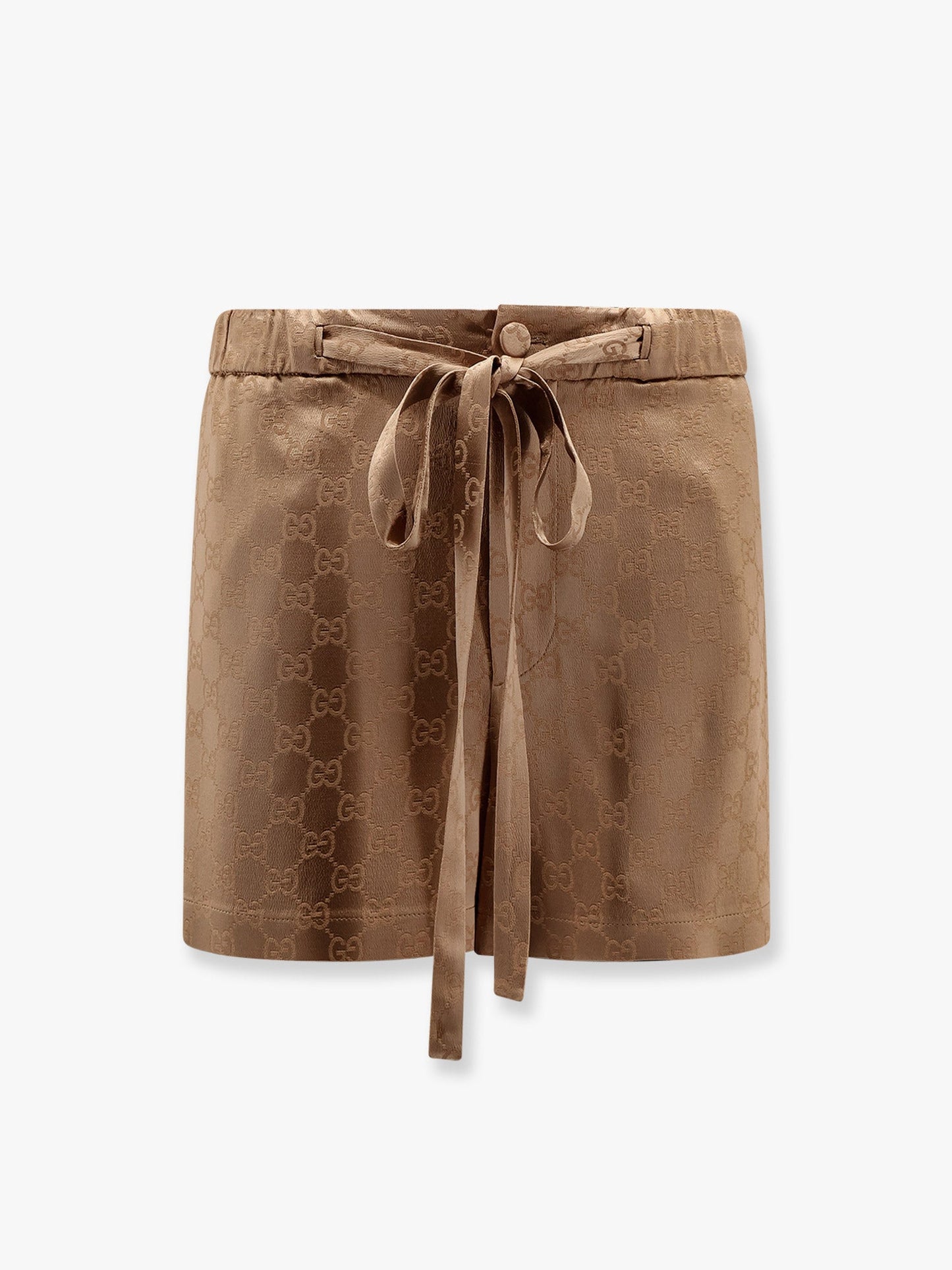 Gucci Viscose Blend Shorts With Allover Gg Logo