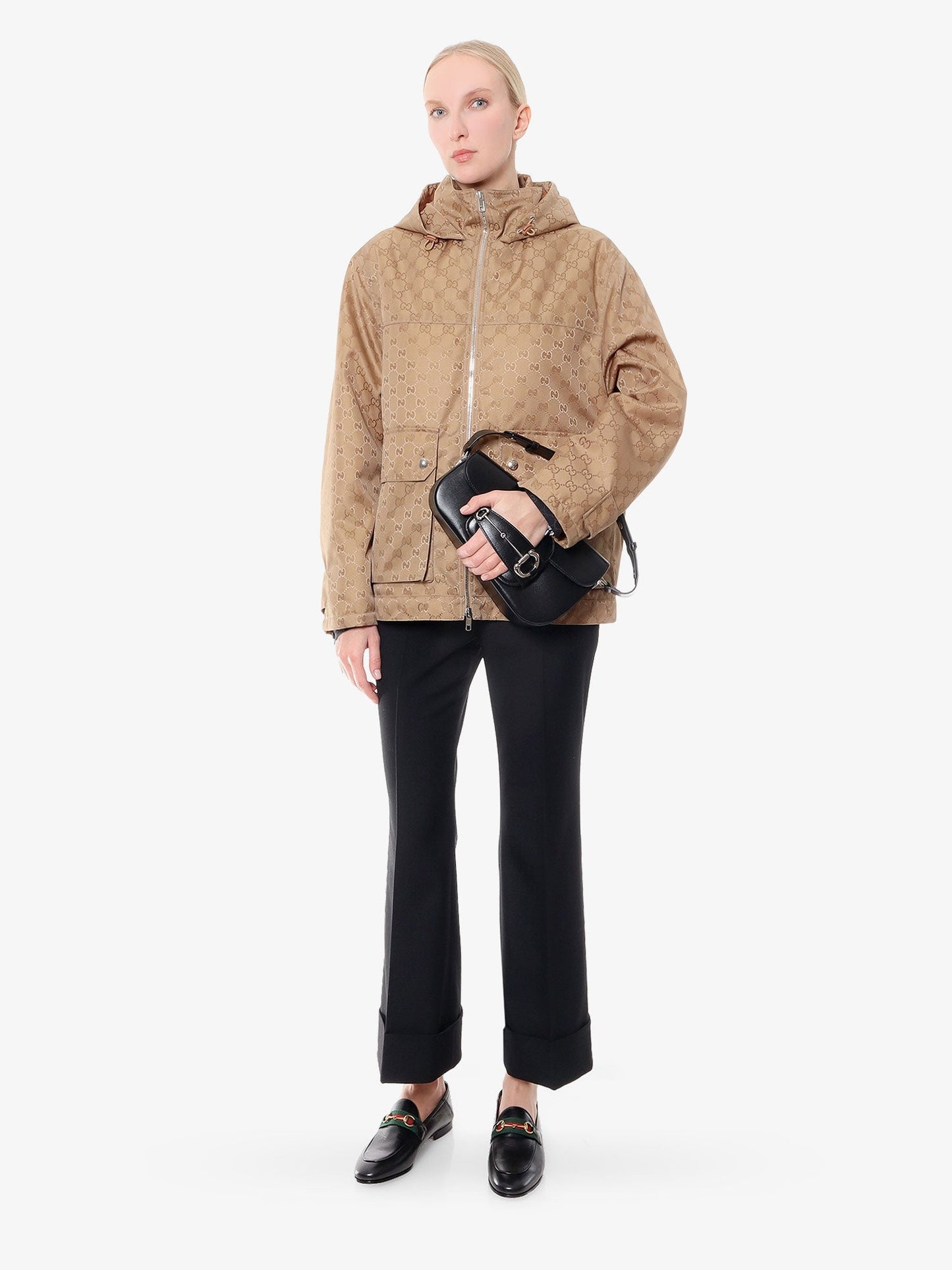 Gucci Leather Shoulder Bag With Iconic Frontal Horsebit