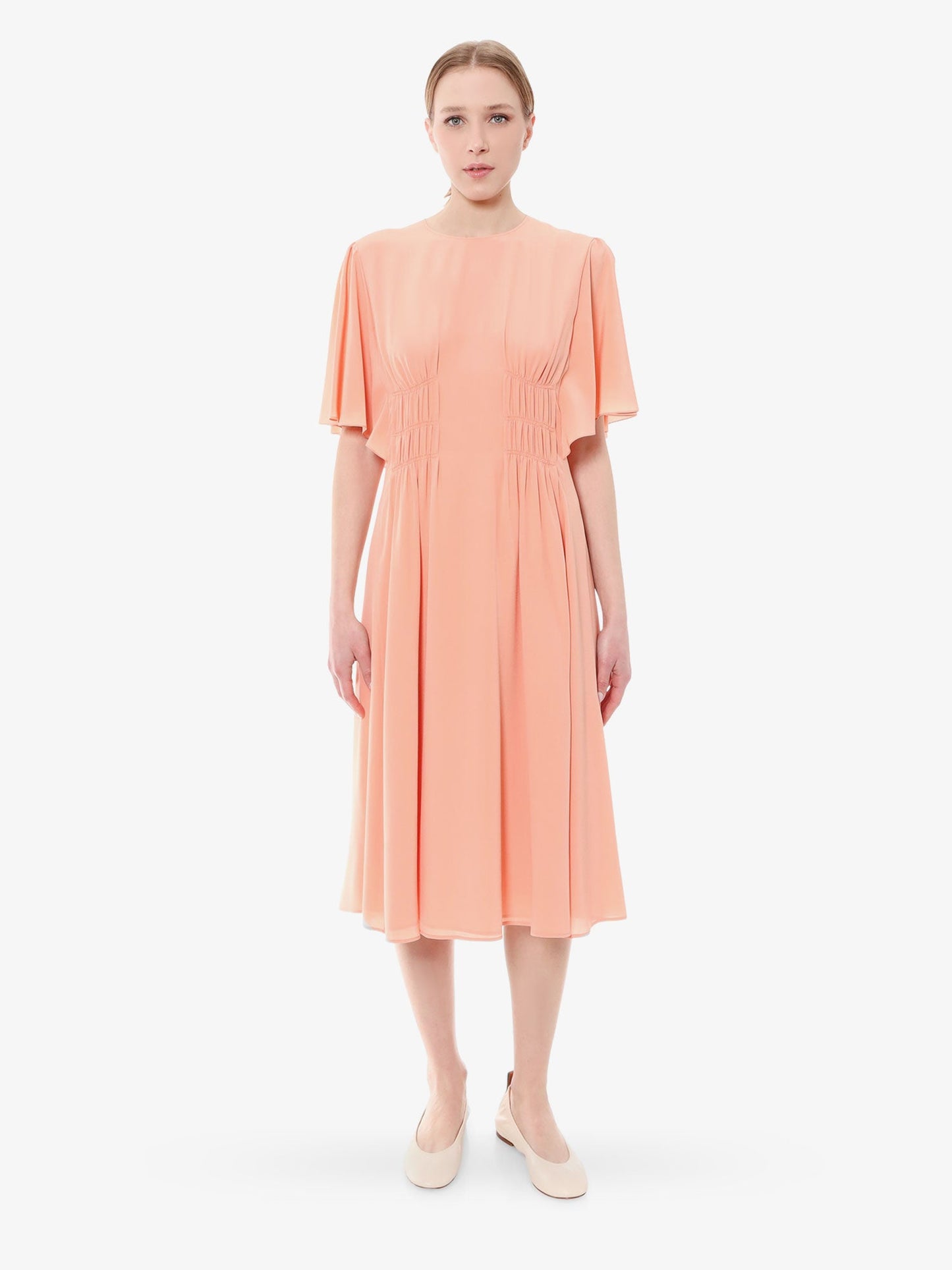 Chloe' Silk Dress With Frontal Drapery