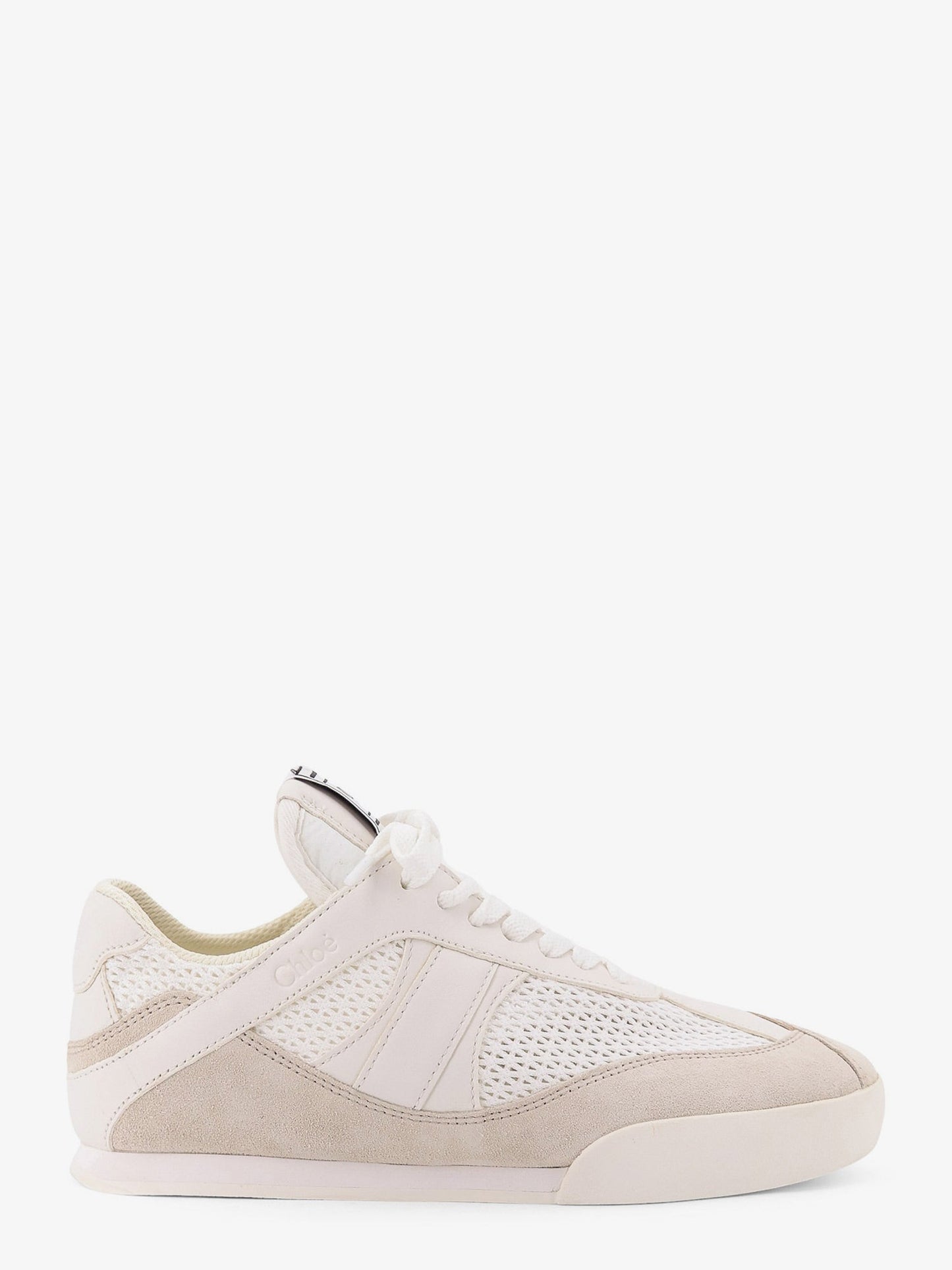 Chloe' Chloé Kick Low Top Leather Sneakers With Mesh Inserts