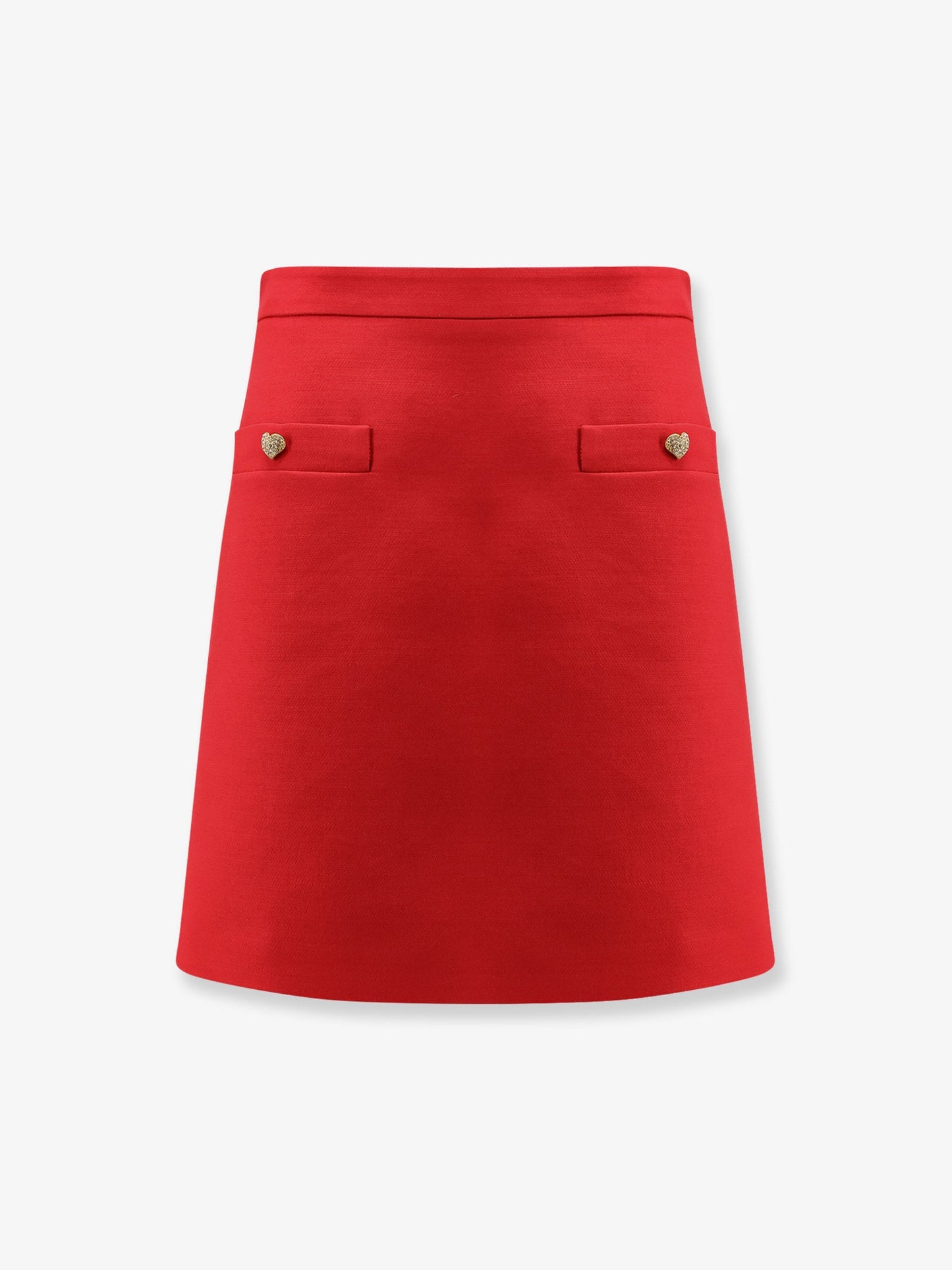 Valentino Crepe Couture Skirt With Heart Jewel Buttons