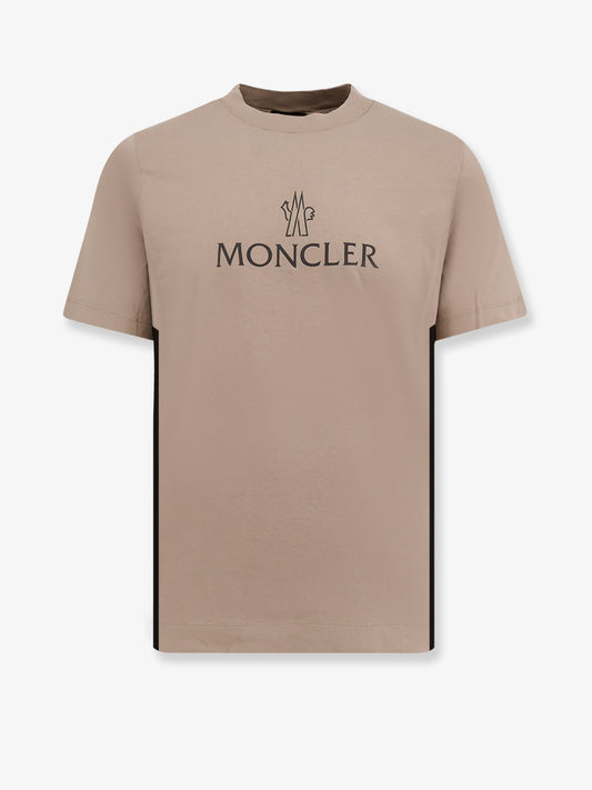 Moncler Cotton T Shirt With Technical Fabric Inserts
