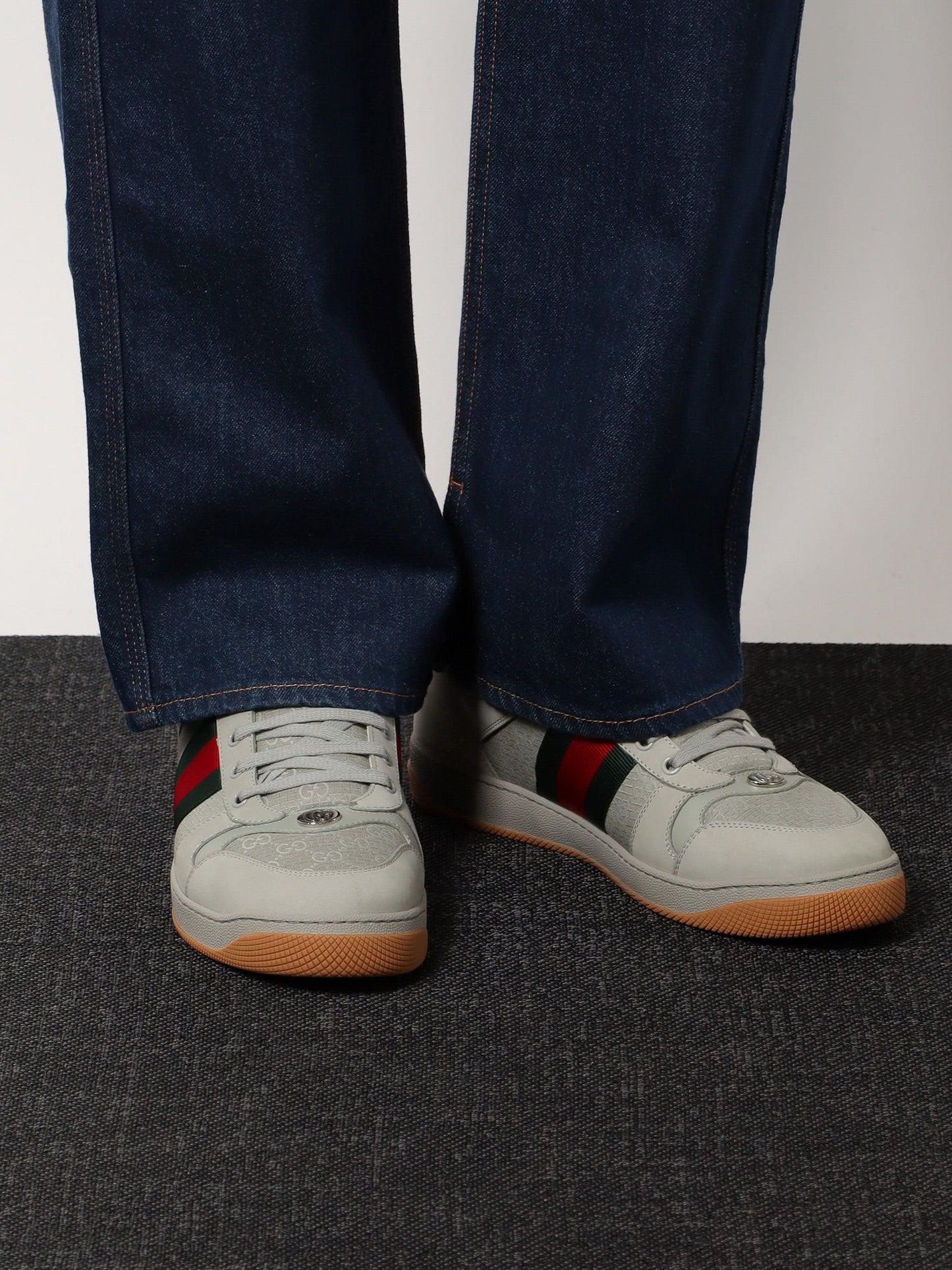 Gucci Screener Gg Fabric Sneakers With Web Detail