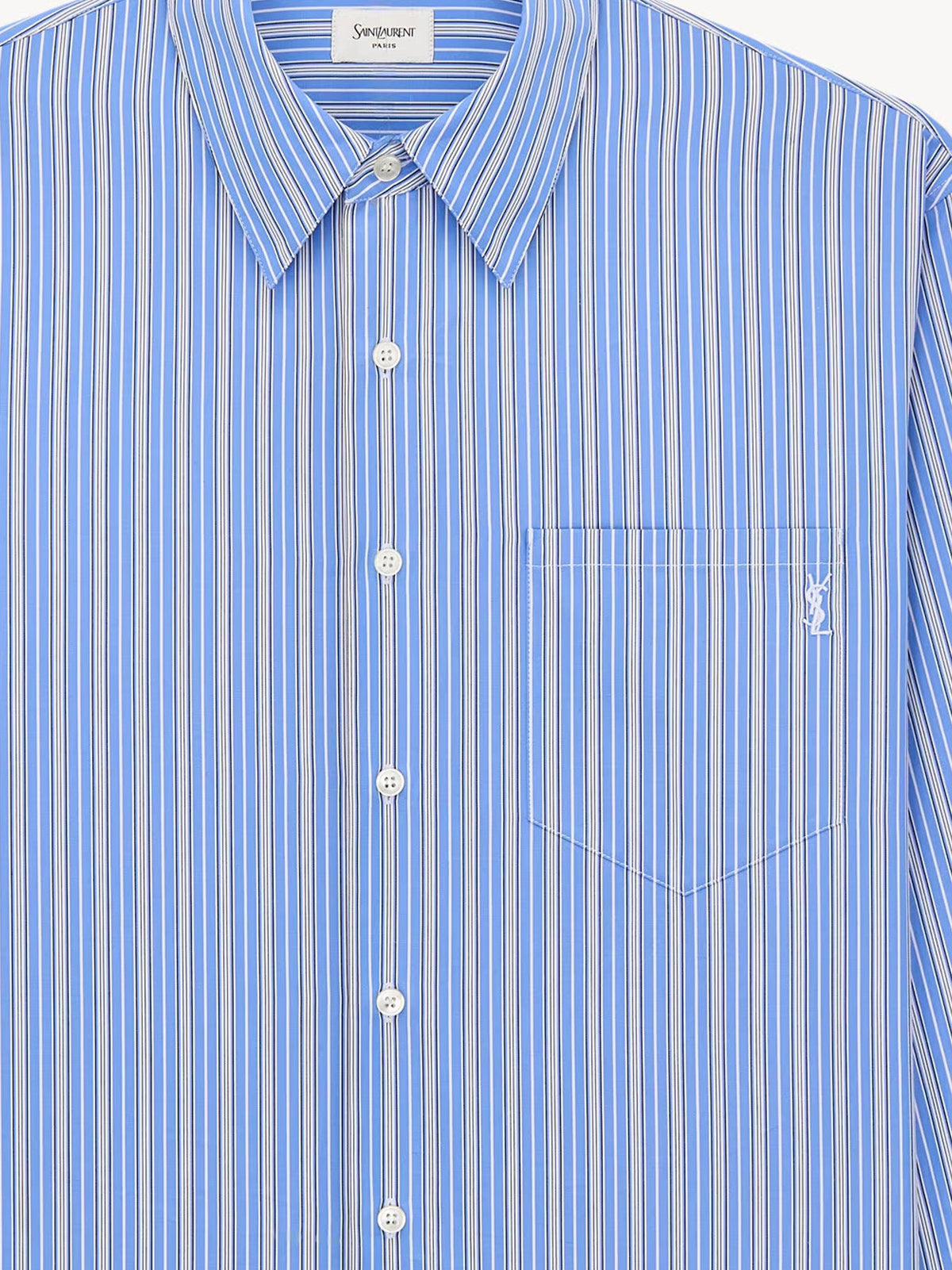 Saint Laurent Cassandre cotton shirt - Bleucraienoir