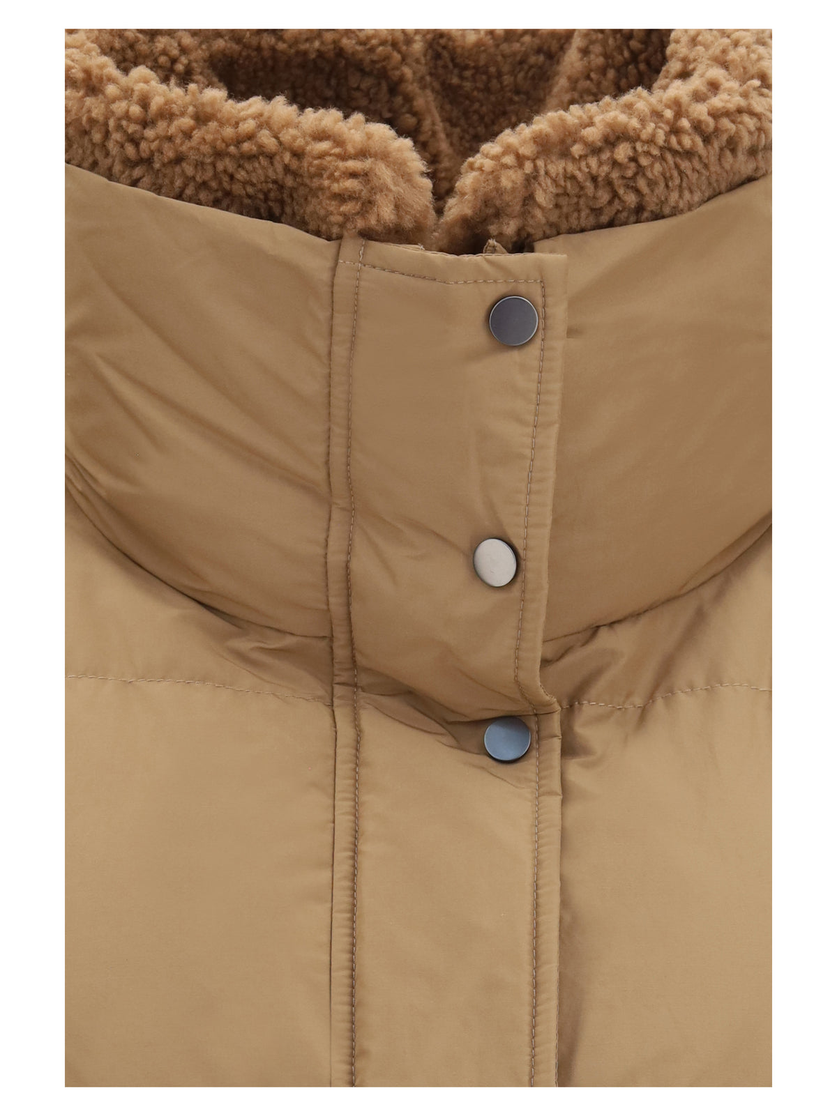 Brunello Cucinelli Padded Jacket with shearling collar - Hazelnut